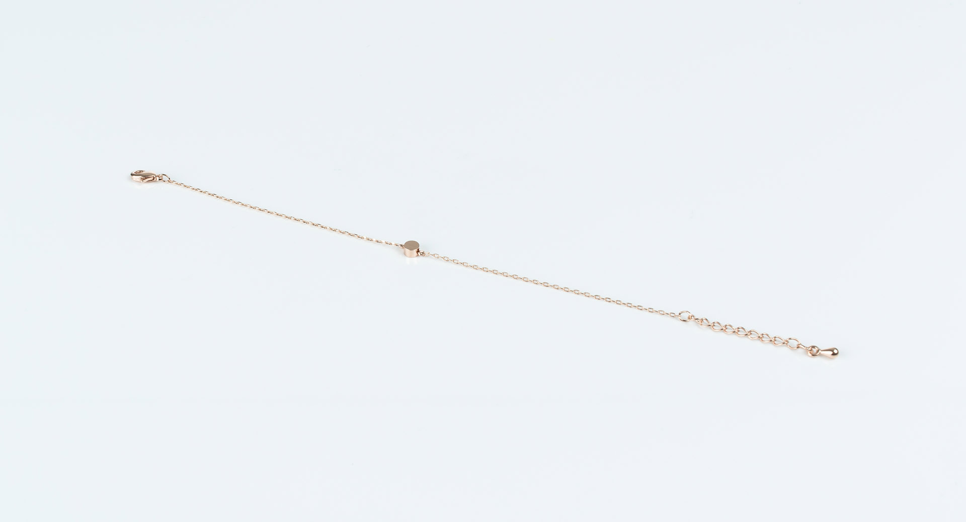 "Fine Filigré" dainty bracelet, little cylinder, rpsé gold plated