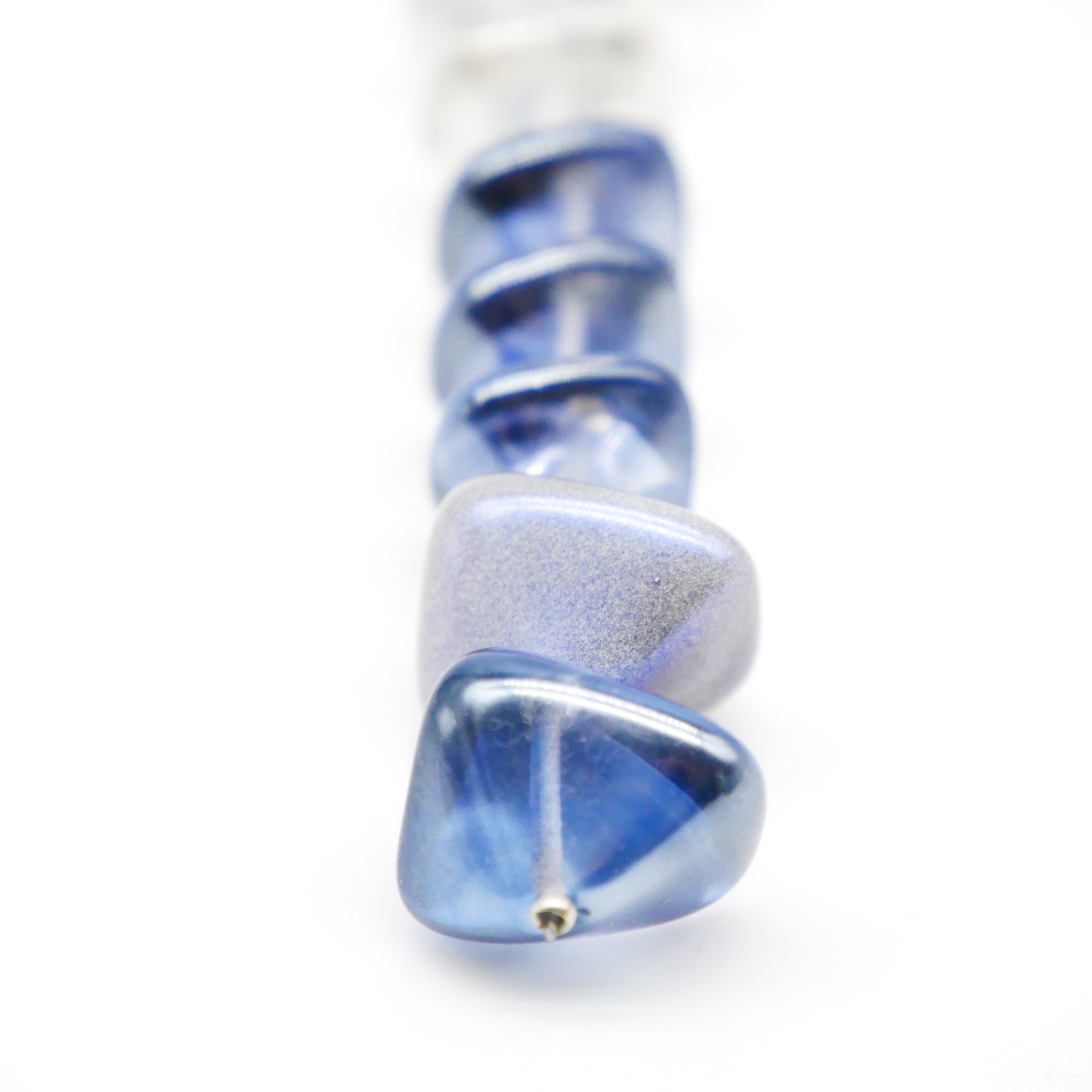"Lucky Pendant" Anhänger, 1 Strang Glasperlen grau - blau "Lucky Pendant" Anhänger, 1 Strang Glasperlen grau - blau