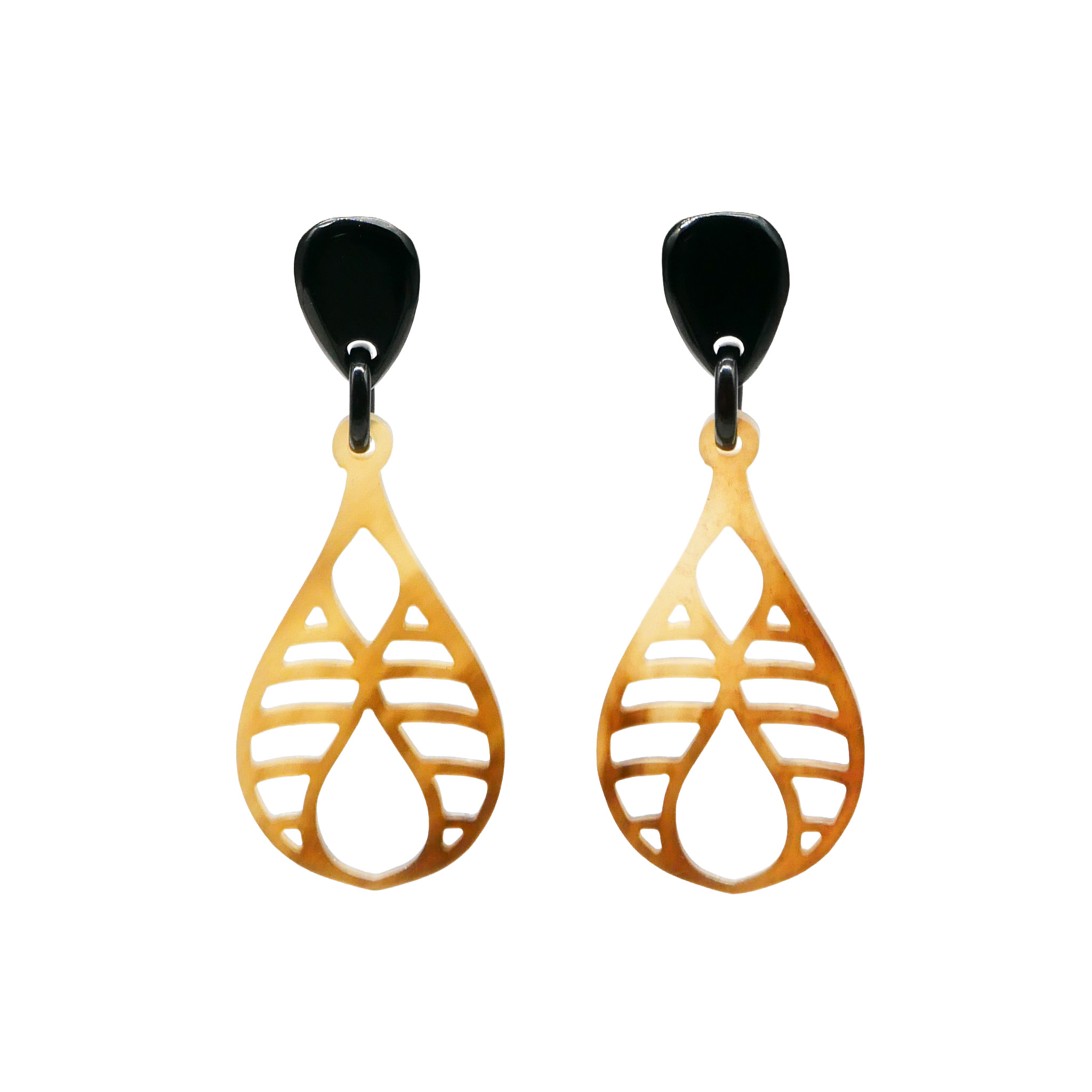  "Craft Art" Ohrring "Pendel" braunes Horn