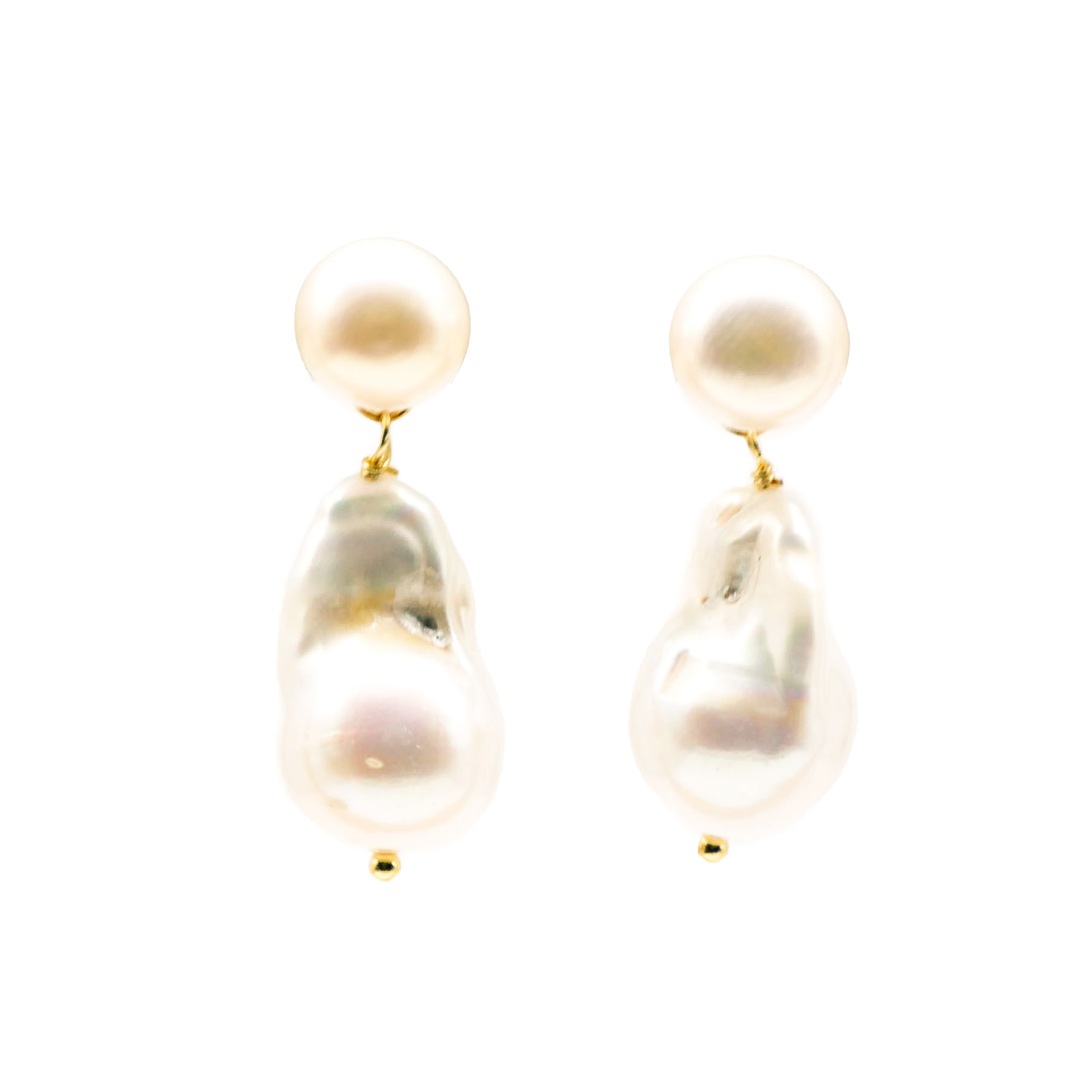 "Freshwater Pearls" Ohrstecker große Barockperle ca. 25mm mit Oberteil SWZ Ø 10mm