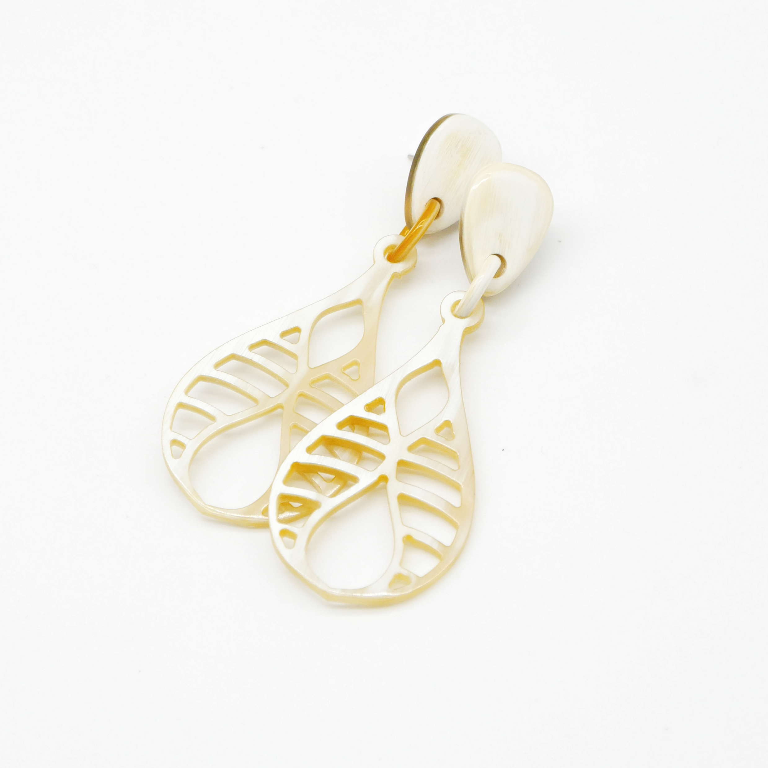  "Craft Art" Ohrring "Pendel" weißes Horn