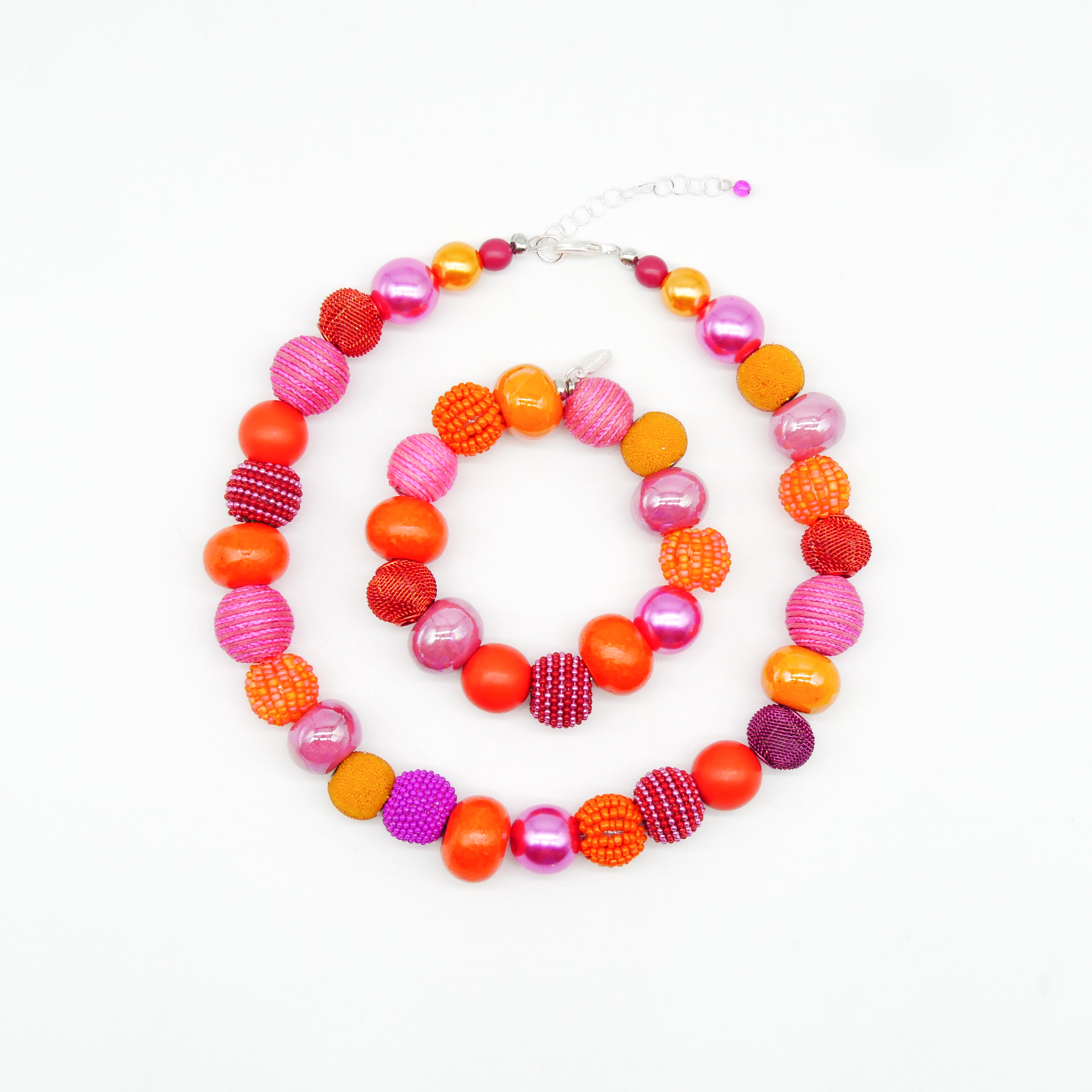 "Bollywood" Kleine Bollywood Ø ca. 16 mm, pink-orange