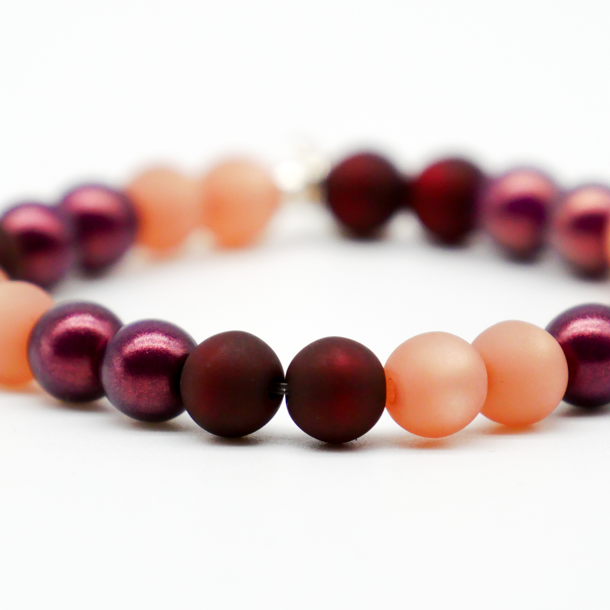  Color Explosion, Armband auf Gummi Ø 8 mm, Glas- und Polaris Perlen, Pluto braun