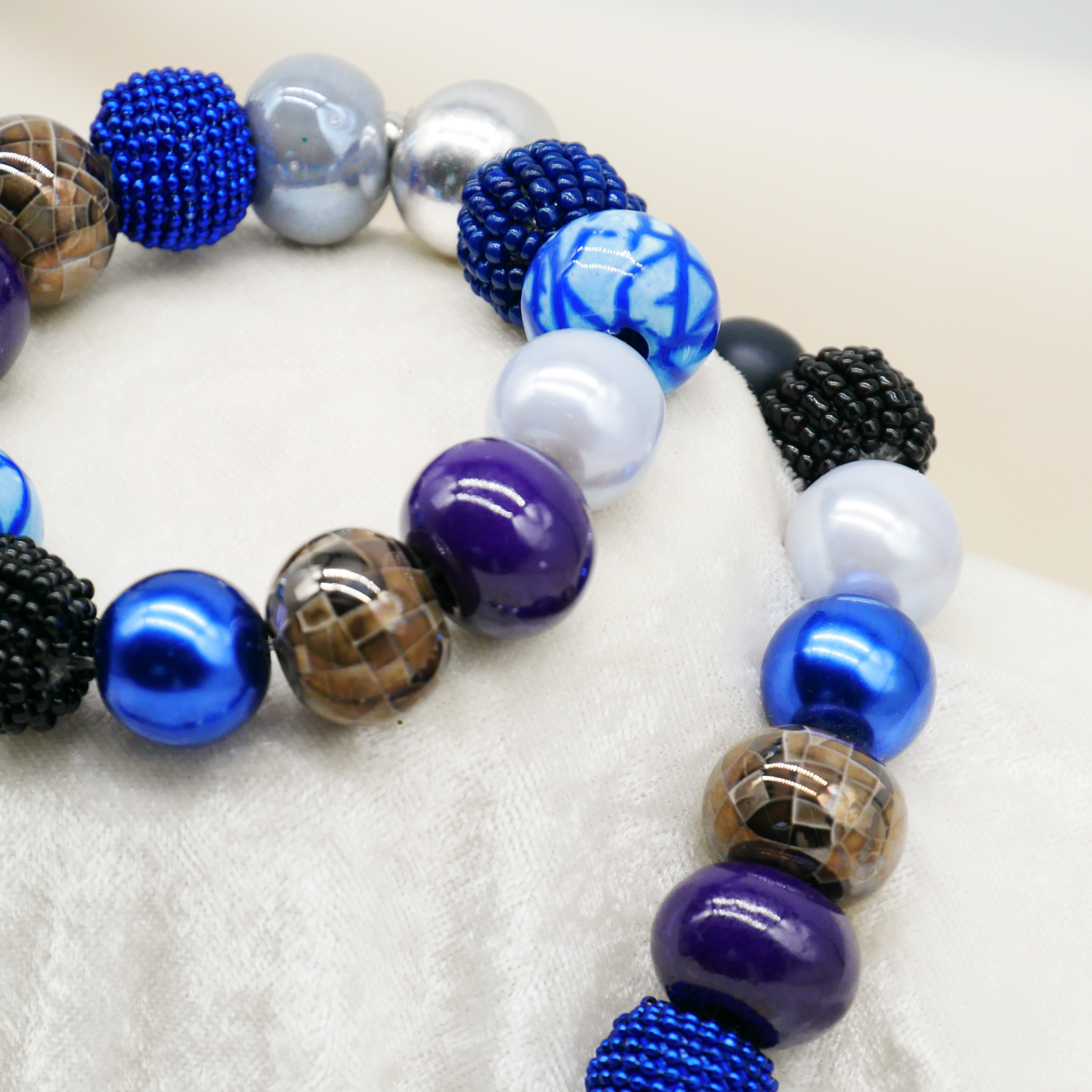 "Bollywood" Kleine Bollywood Ø ca. 16 mm, blau-silber