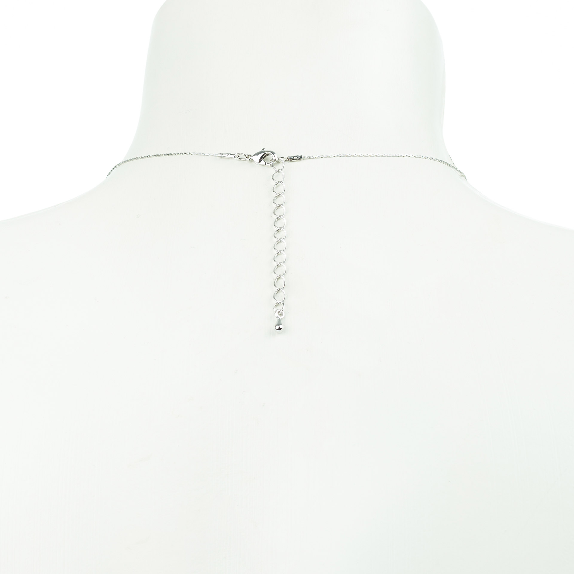 "Fine Filigré" feine mittellange Metallkette, kleine Münze, versilbert