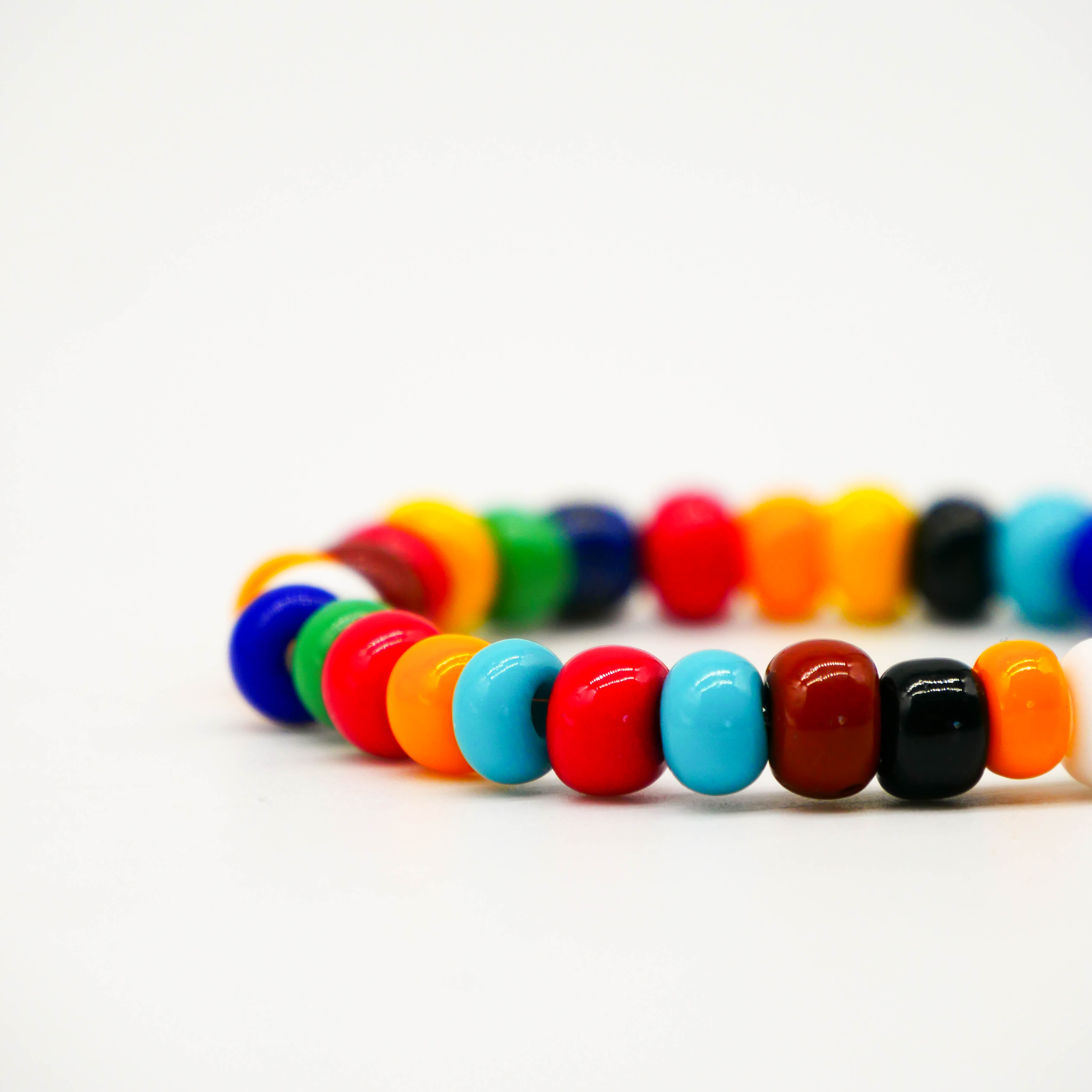  DIY kleine Schmuckbox, Armband Regenbogen, ø 8 mm Rocaillesperlen bunte Mischung