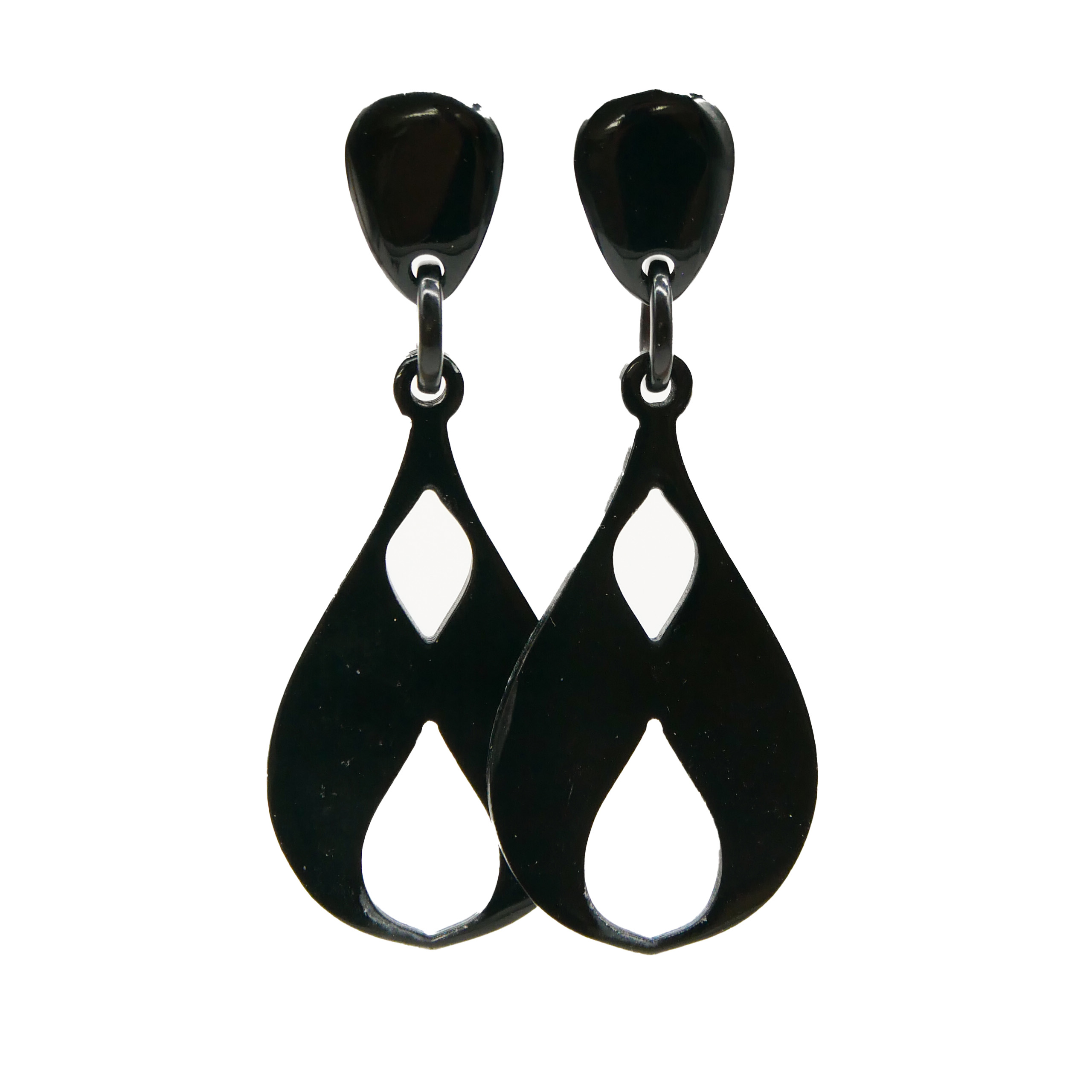 "Craft Art", Ohrring "Pendel" schwarzes Horn