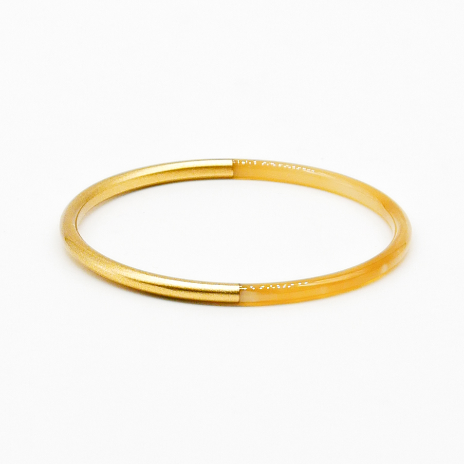  "Craft Art" zarter Armreif, weißes Horn, Lack gold