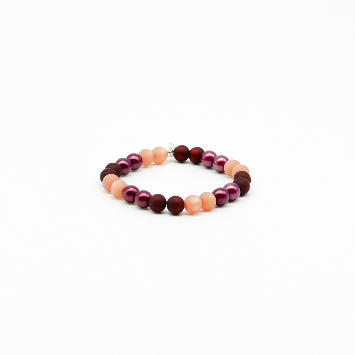  Color Explosion, Armband auf Gummi Ø 8 mm, Glas- und Polaris Perlen, Pluto braun