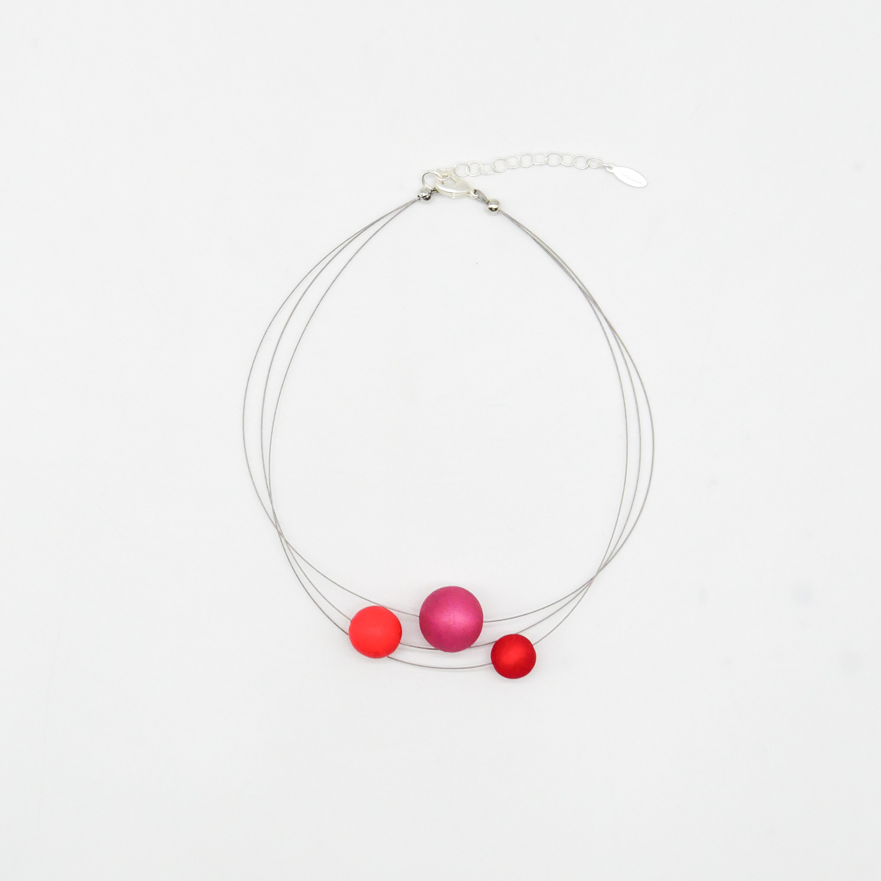  Color Explosion, kurze 3-Strang Kette "Planet" - Mars rot-pink