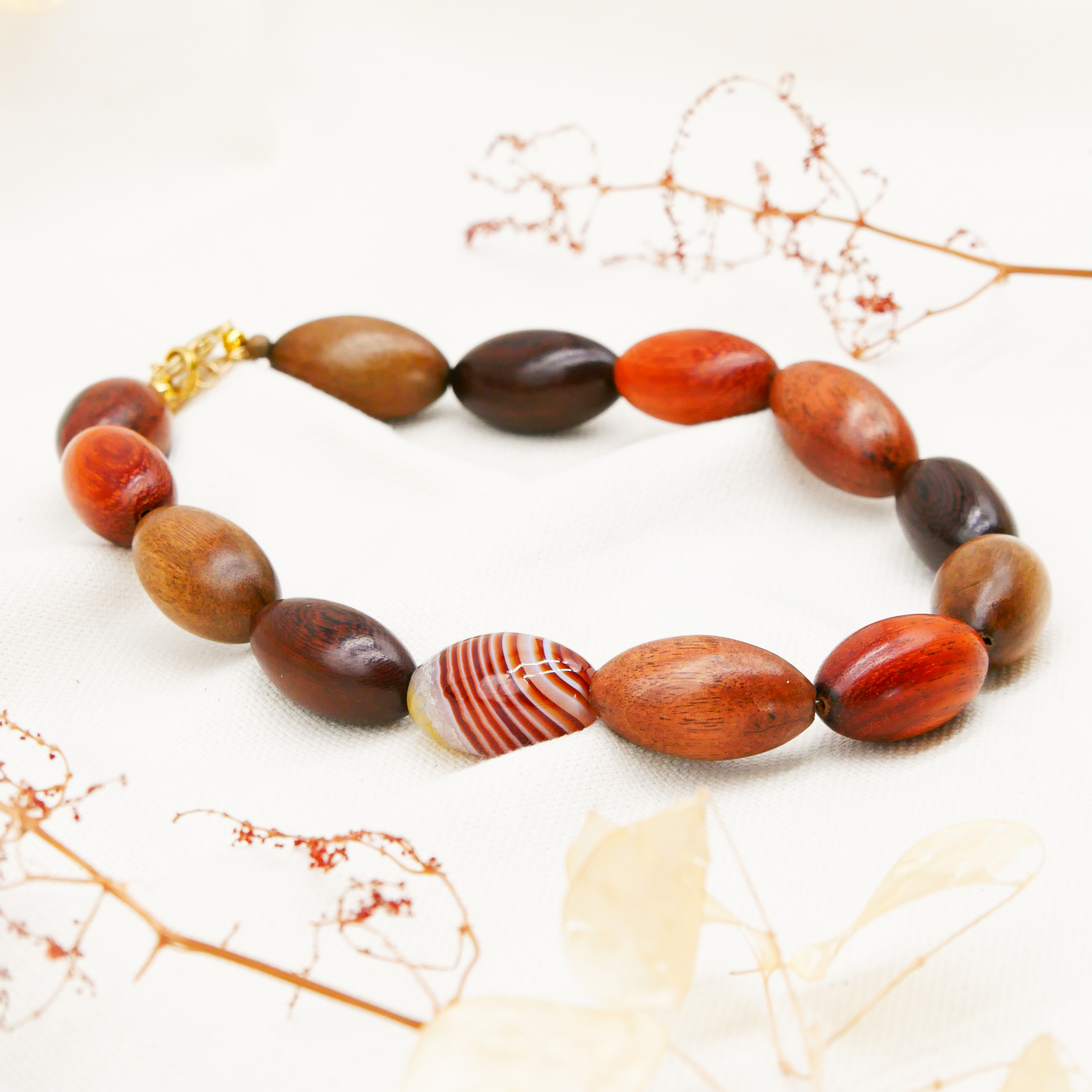 "Woodland", Kette "Olive", Holzoliven - Robles, Bayong, Greywod, Kamagong - Achat Olive "Woodland", Kette "Olive", Holzoliven - Robles, Bayong, Greywod, Kamagong - Achat Olive