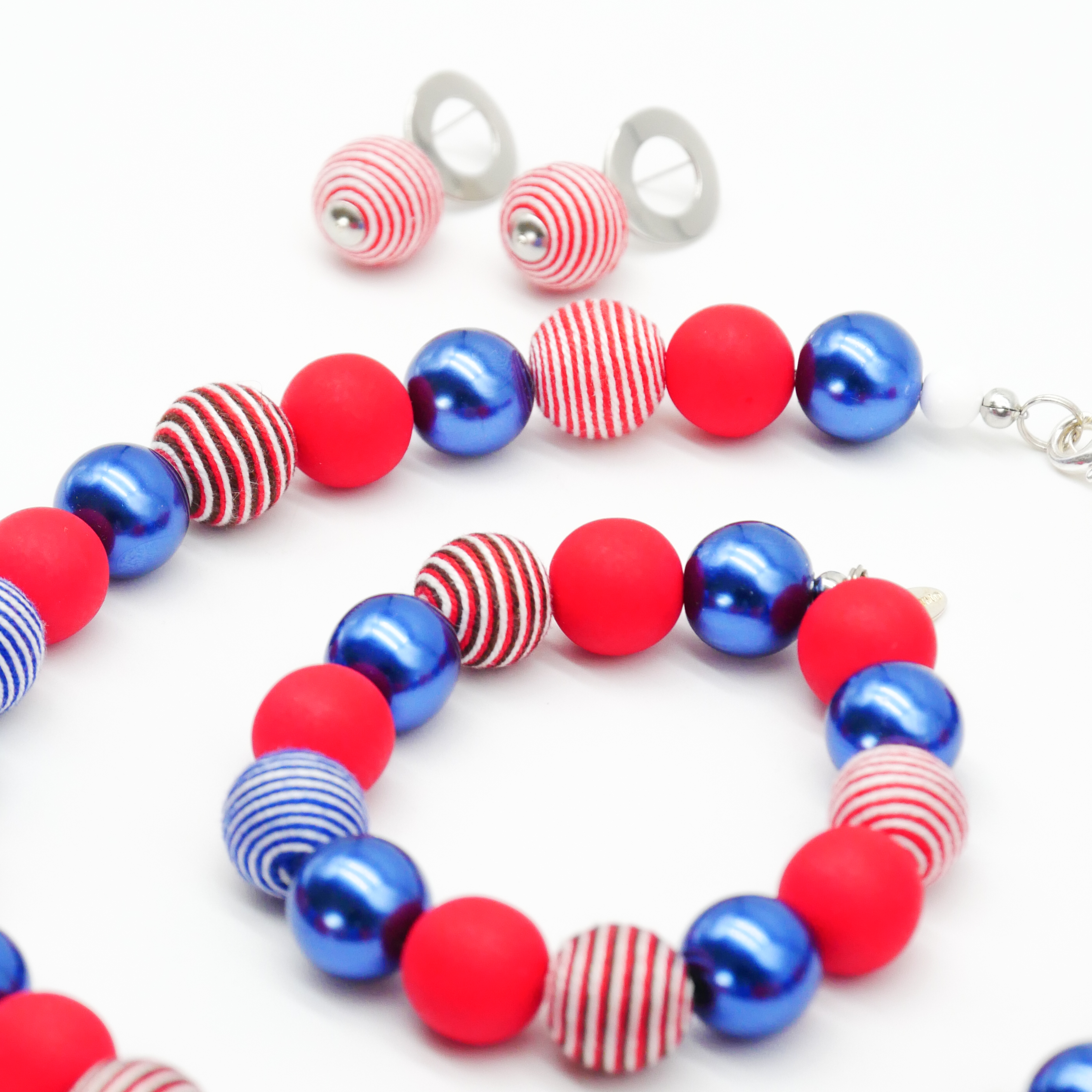  "Bollywood" Armband auf Gummi, marine