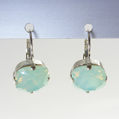Ohrhänger "Basics" Kristallglas 12mm eckig, crysolite opal