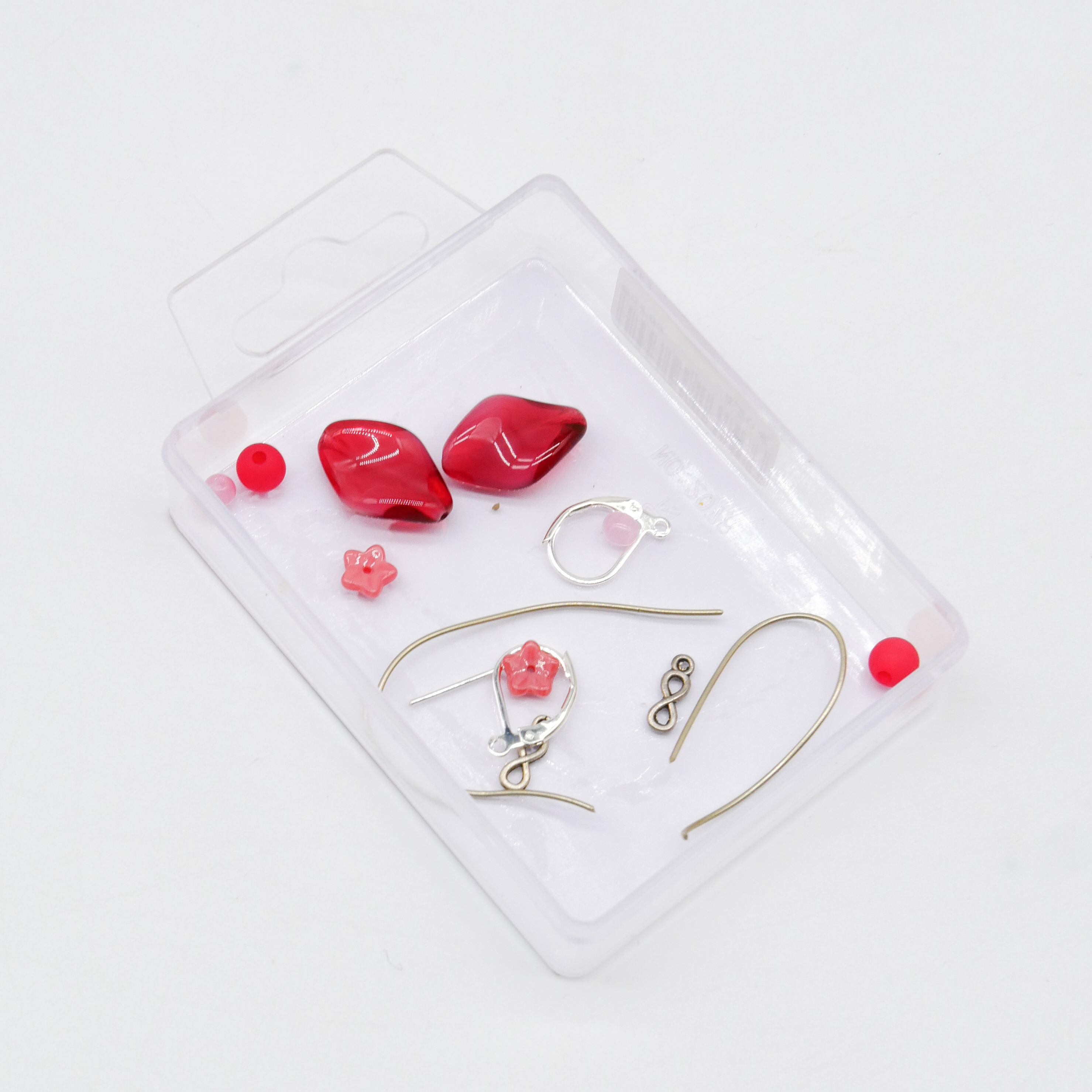 DIY kleine Schmuckbox, Ohrring Himbeertraum, Klappbrisur, rote Glas- und Kunstoffperlen DIY kleine Schmuckbox, Ohrring Himbeertraum, Klappbrisur, rote Glas- und Kunstoffperlen