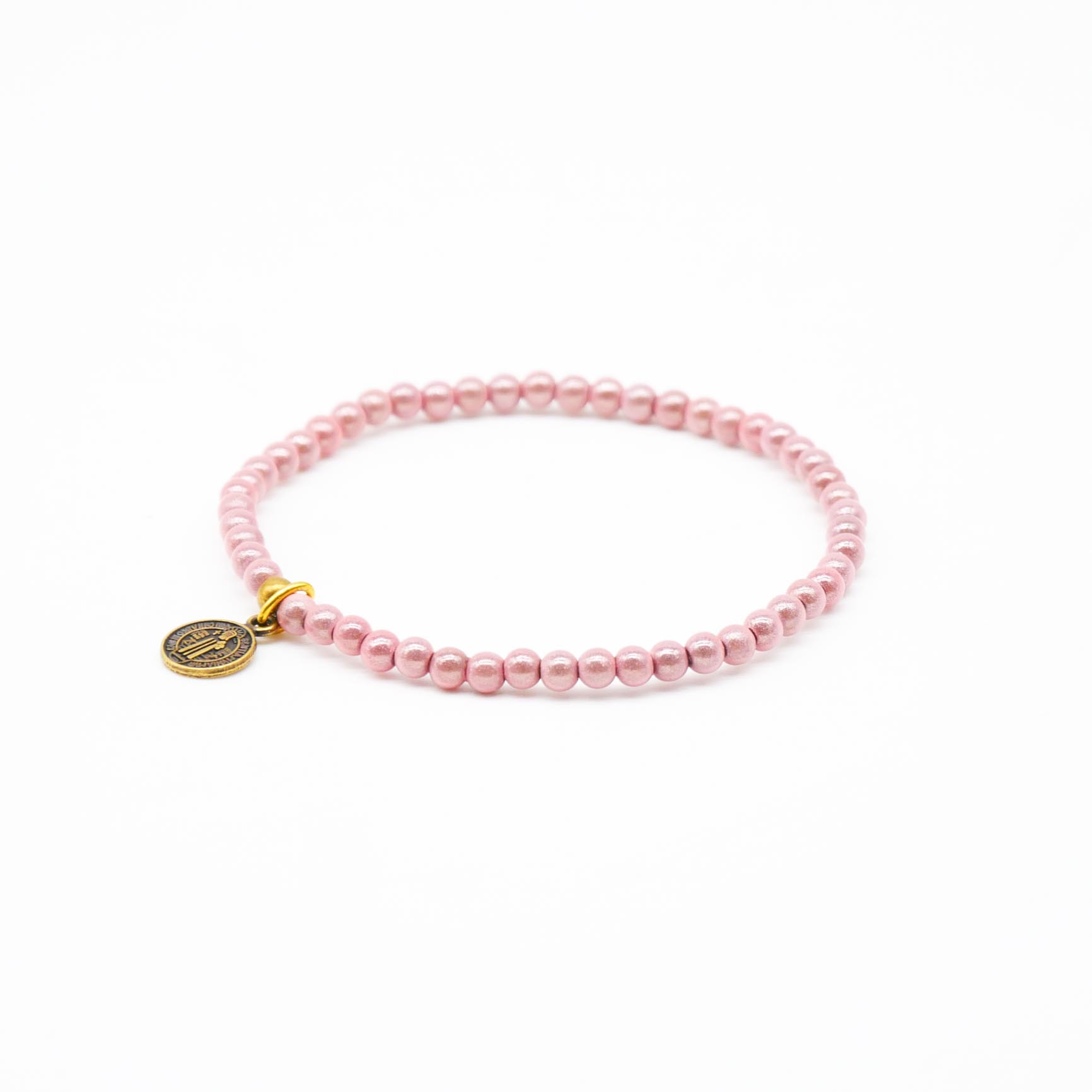 "Summer Feeling", elastisches Armband, ø 4mm Perlen, Miracle Beads, rosa