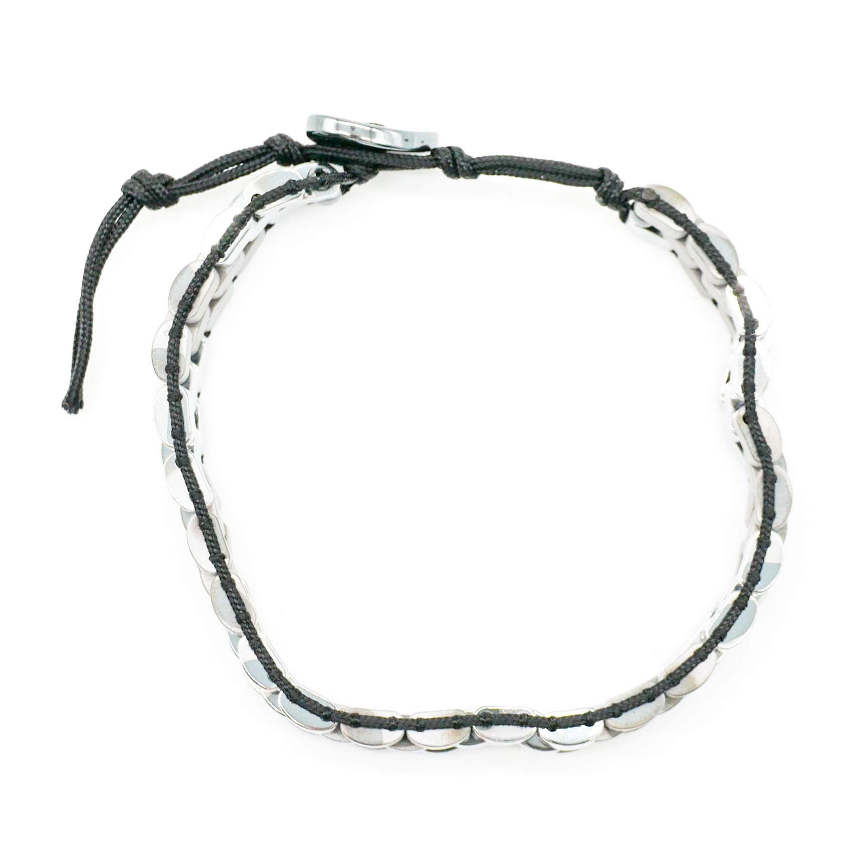 "Metallic" 3 reihiges Hämatit Armband, silber matt/glänzend