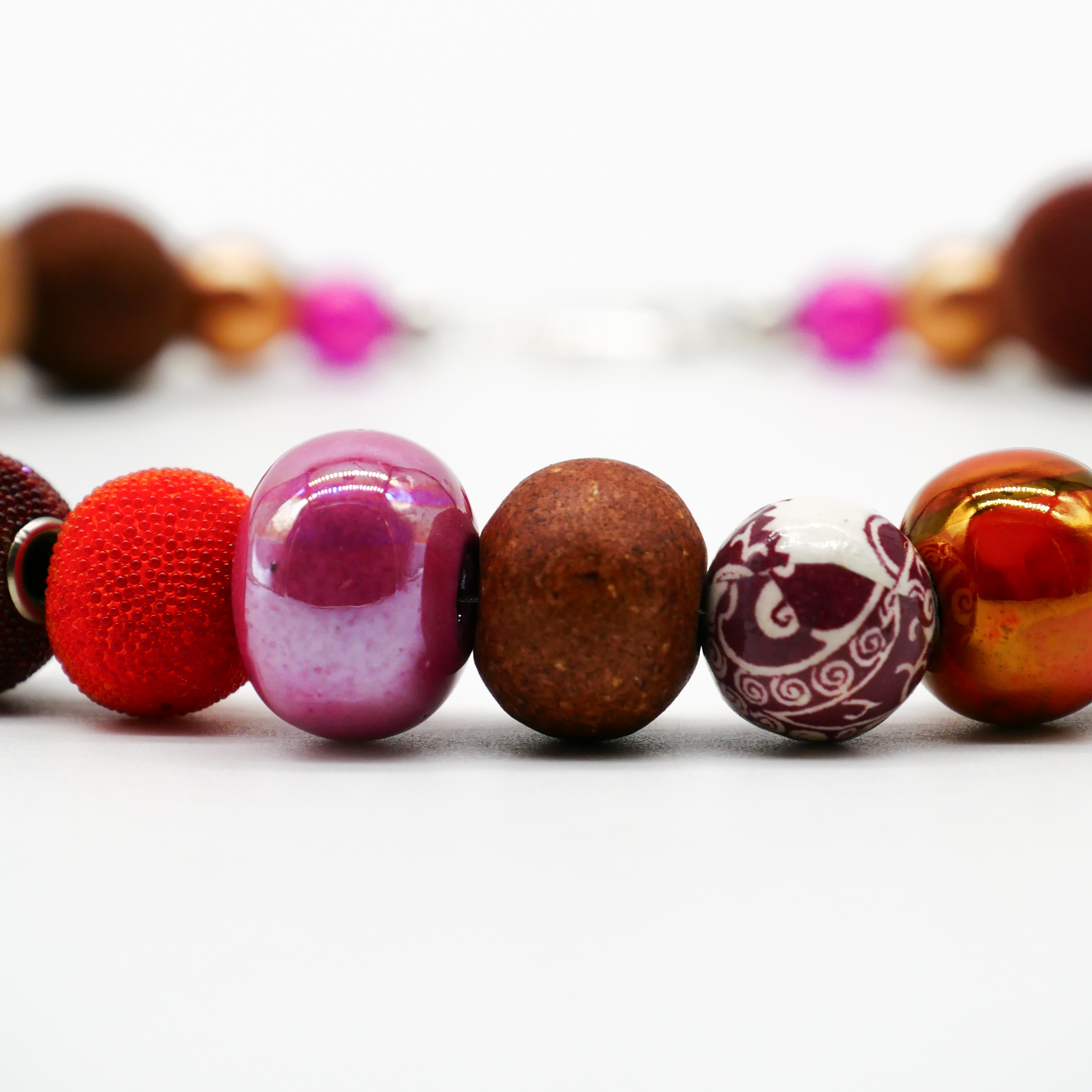 "Bollywood" Kleine Bollywood Ø ca. 16 mm, braun-pink