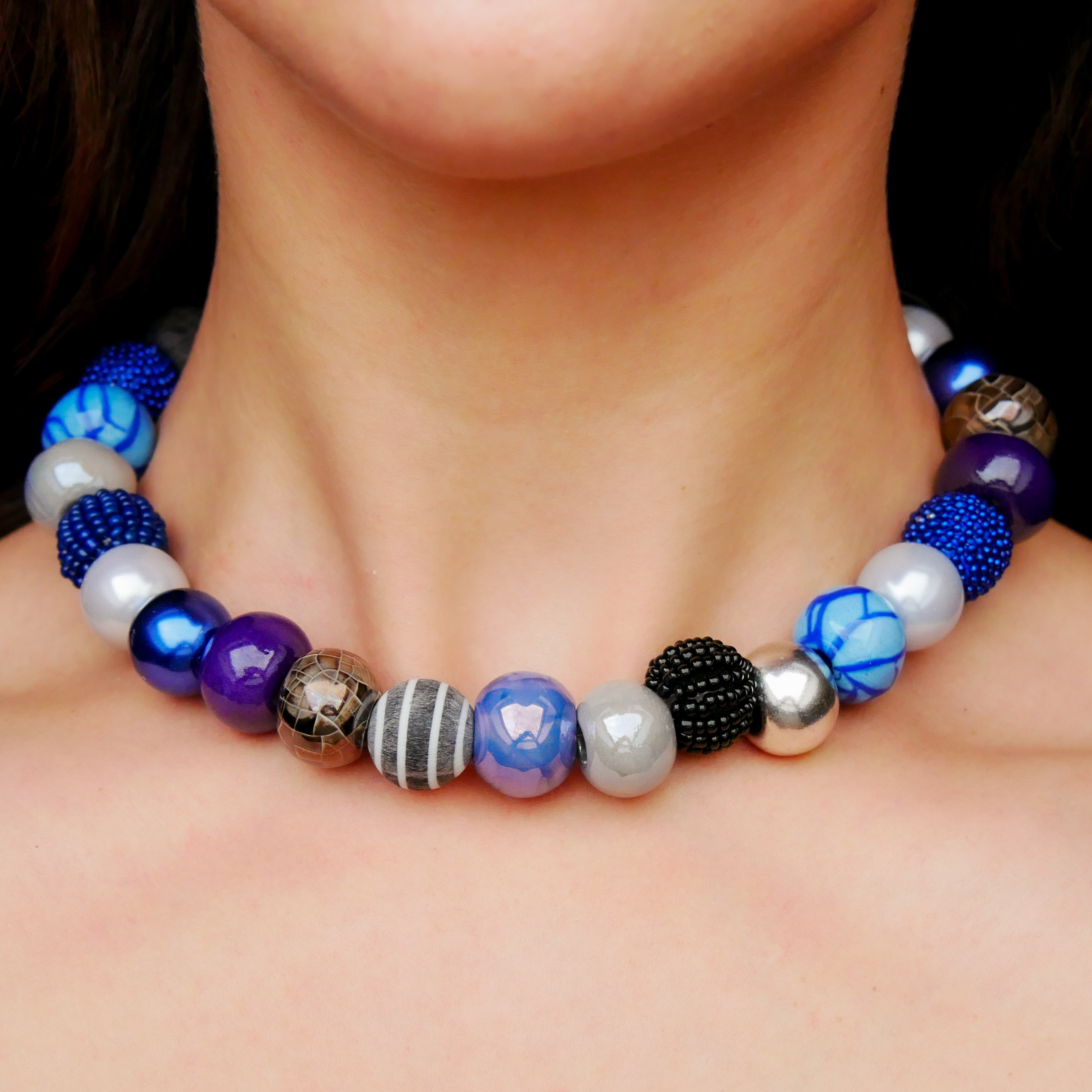 "Bollywood" Kleine Bollywood Ø ca. 16 mm, blau-silber