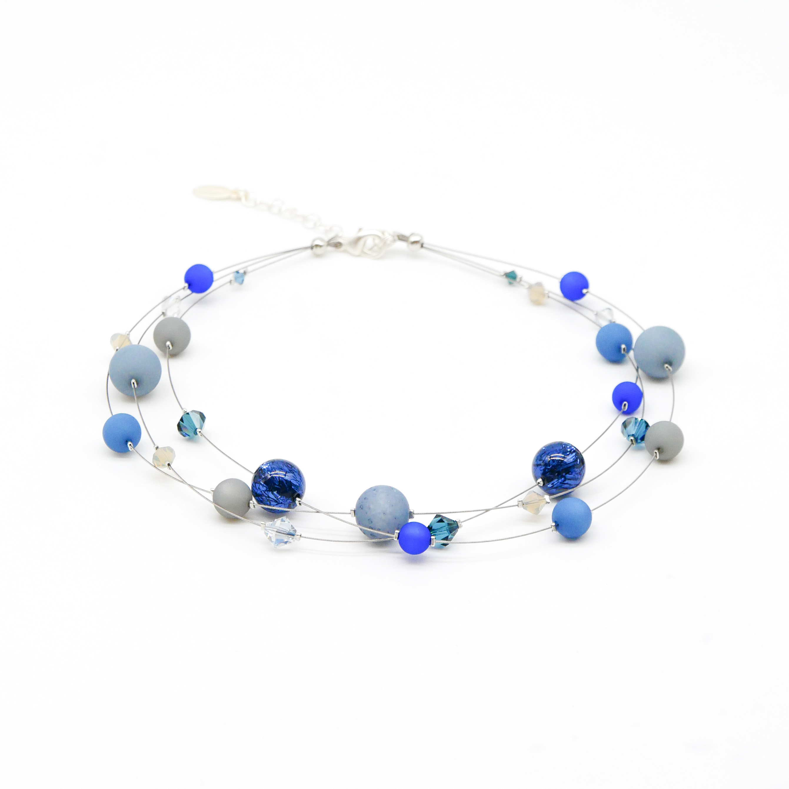 “Color Explosion”, short 3 strand necklace with polaris beads - pearlgentian