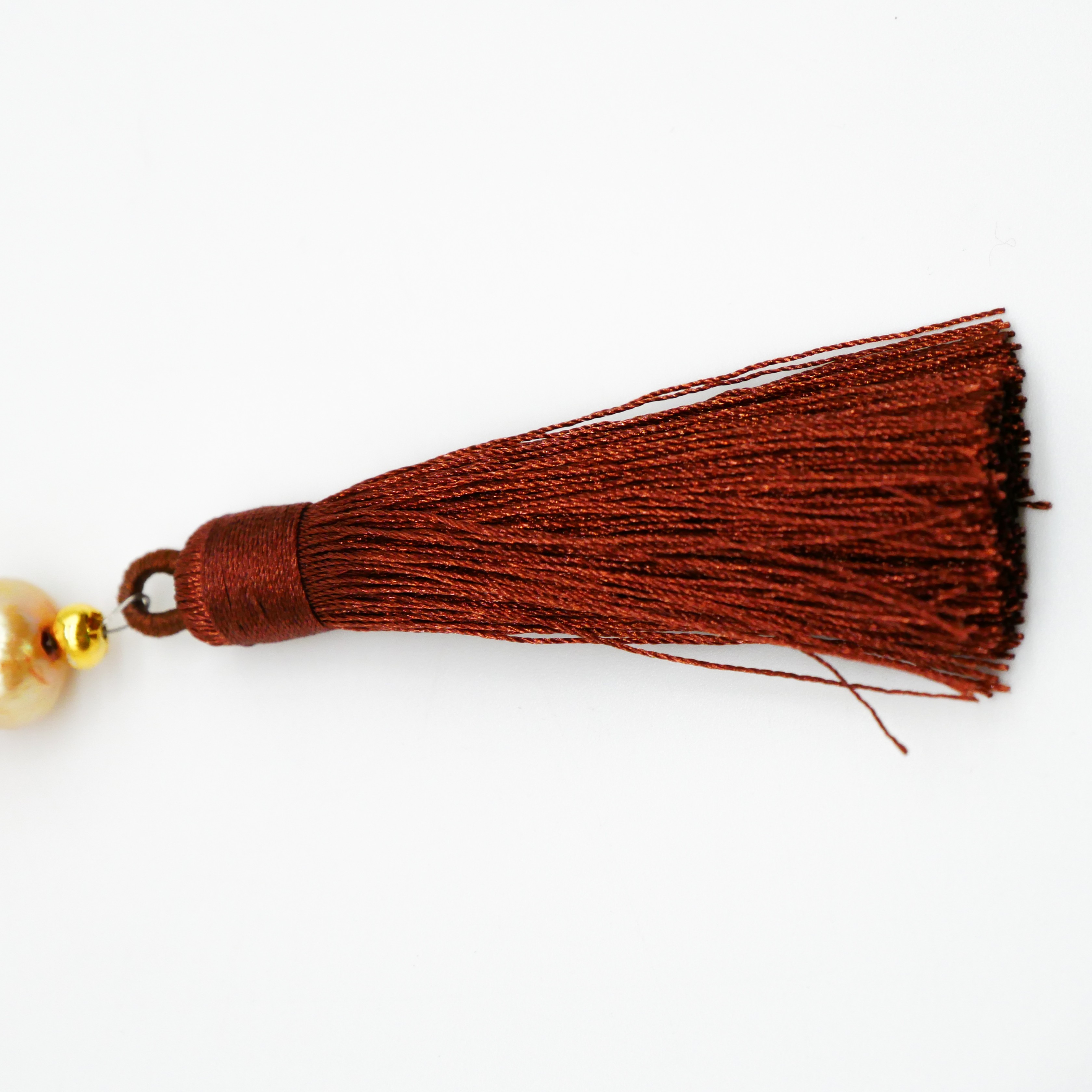 "Lucky Pendant" Anhänger, 1 Strang SWZ Perle große braune Quaste "Lucky Pendant" Anhänger, 1 Strang SWZ Perle große braune Quaste