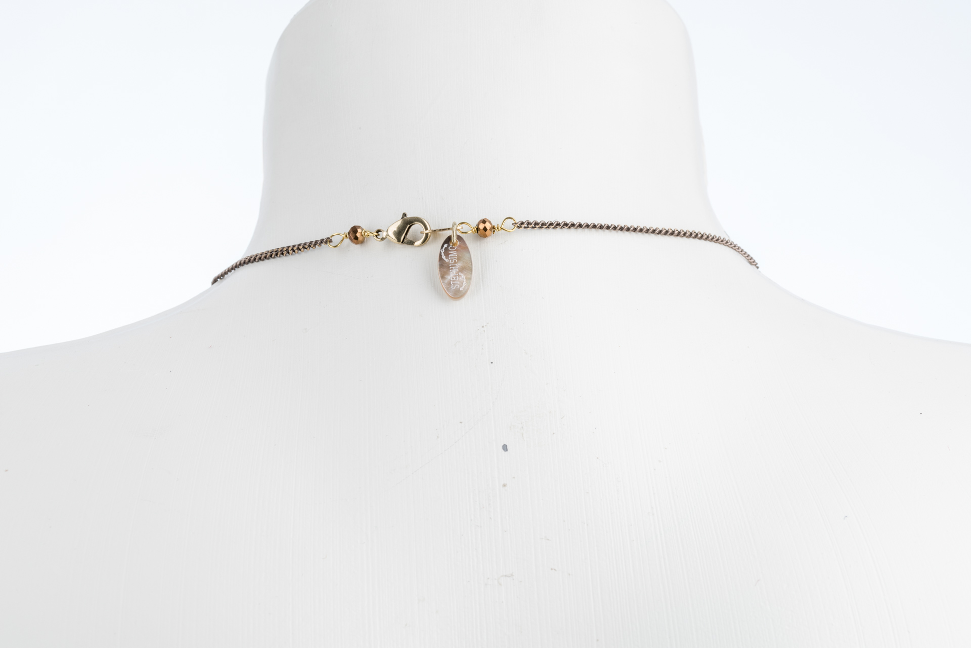 "Boho" lange Kette mit Federn - amethyst