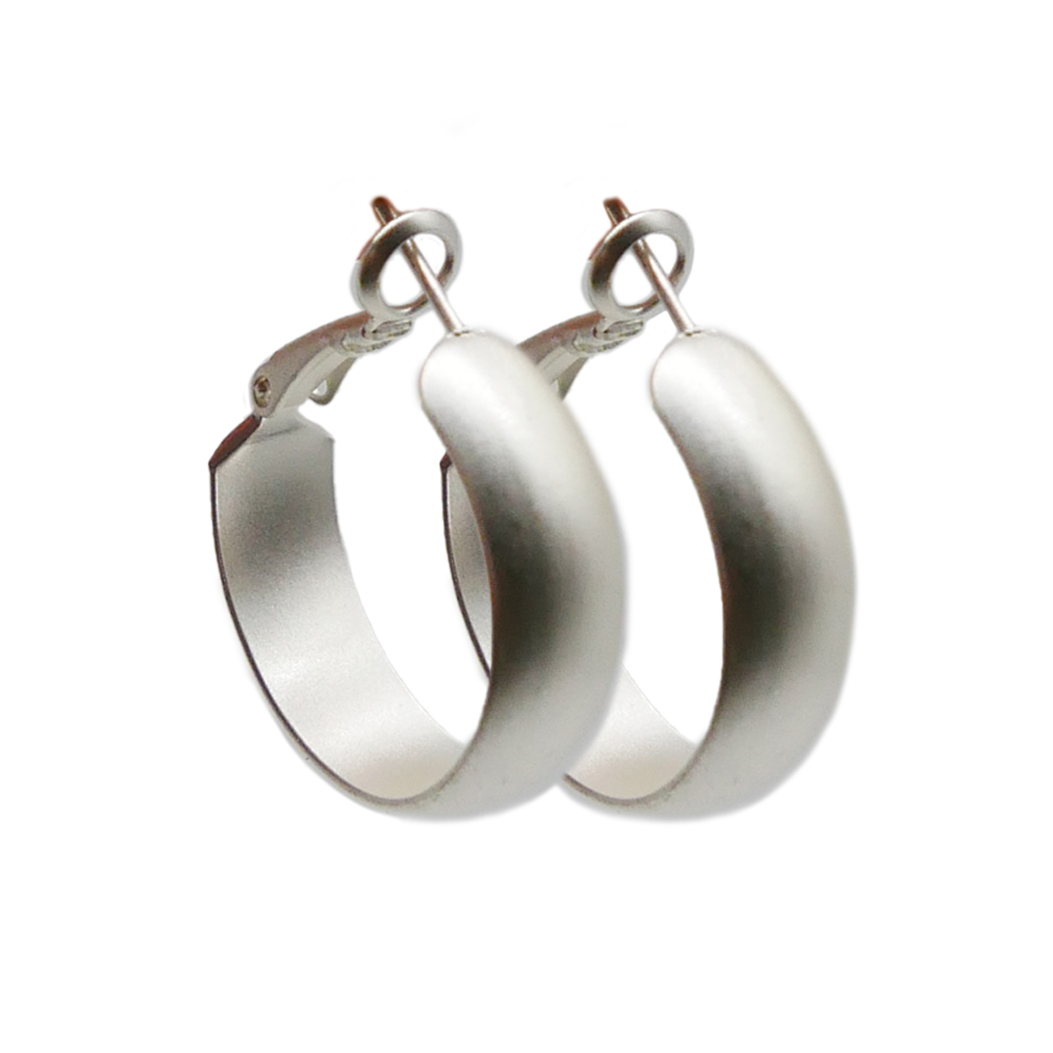 "Circle", runde Creole versilbert ca. 24 mm leicht gewölbt 