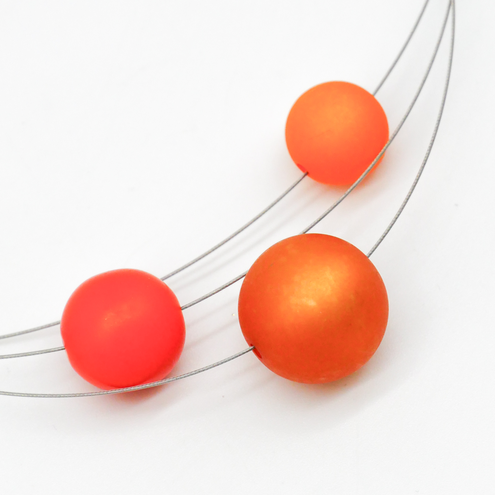  Color Explosion, kurze 3-Strang Kette "Planet" - Jupiter orange