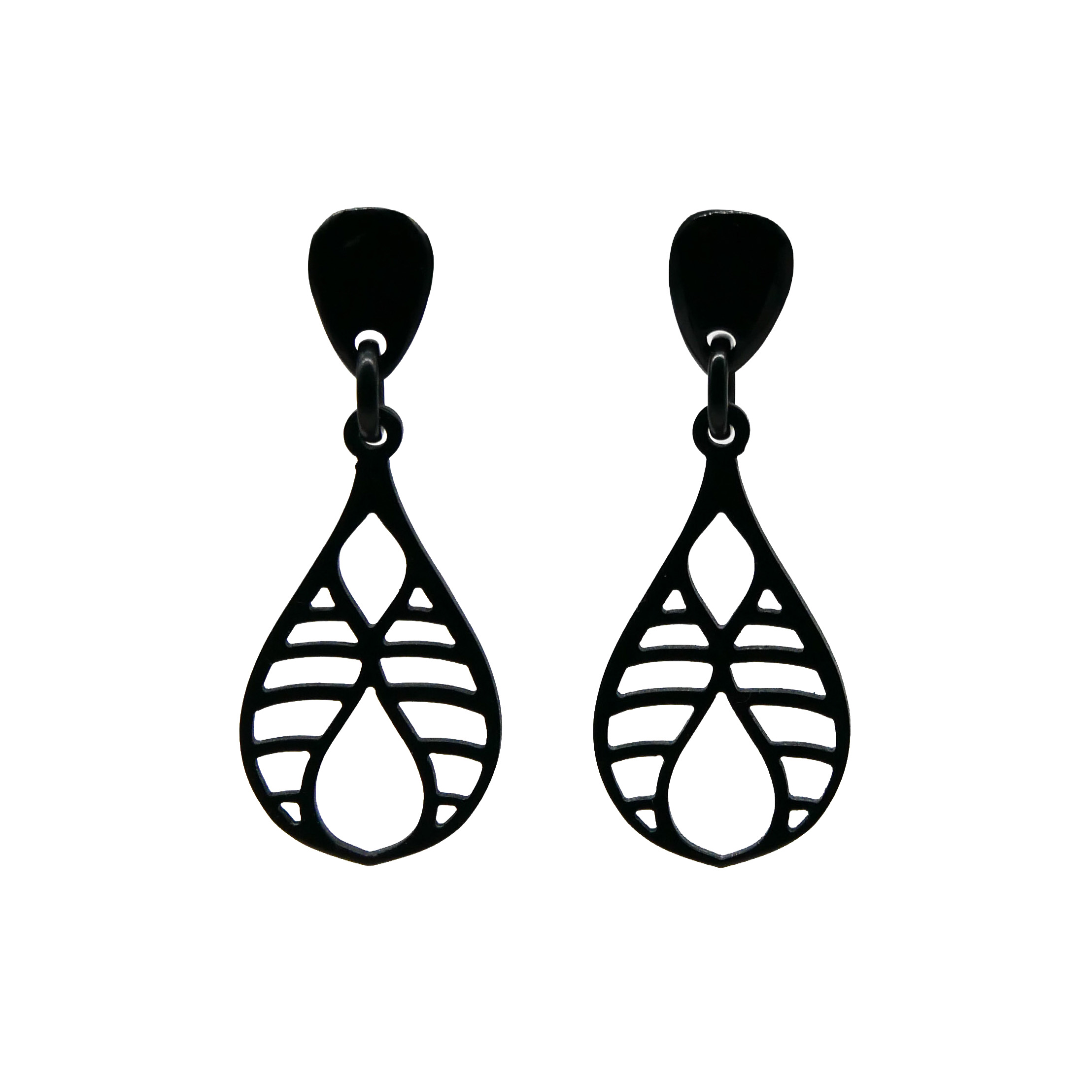  "Craft Art" Ohrring "Pendel" black Horn