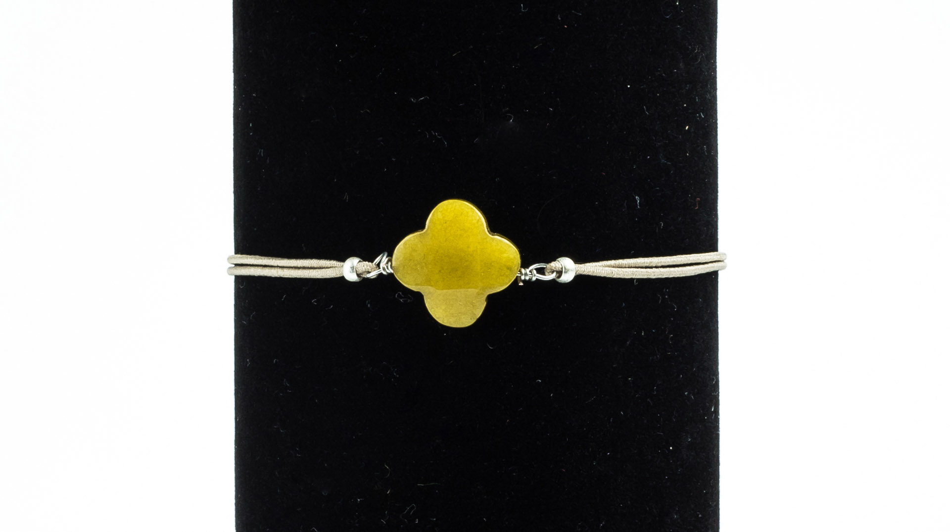 "Summer Feeling" flexible bracelet with colored gemstone, green - Pack of 2