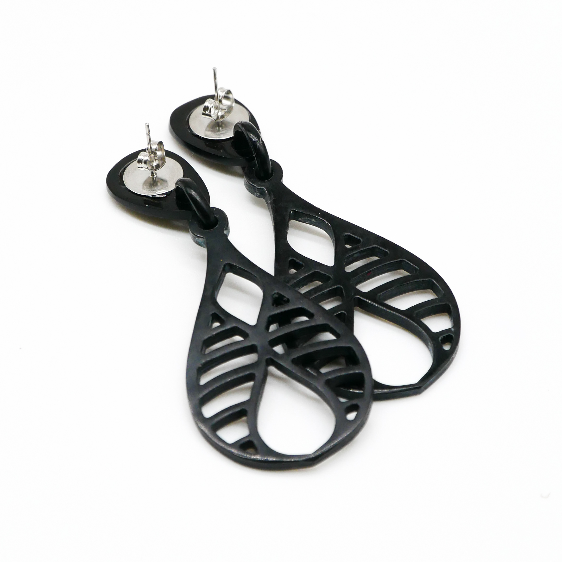  "Craft Art" Ohrring "Pendel" black Horn