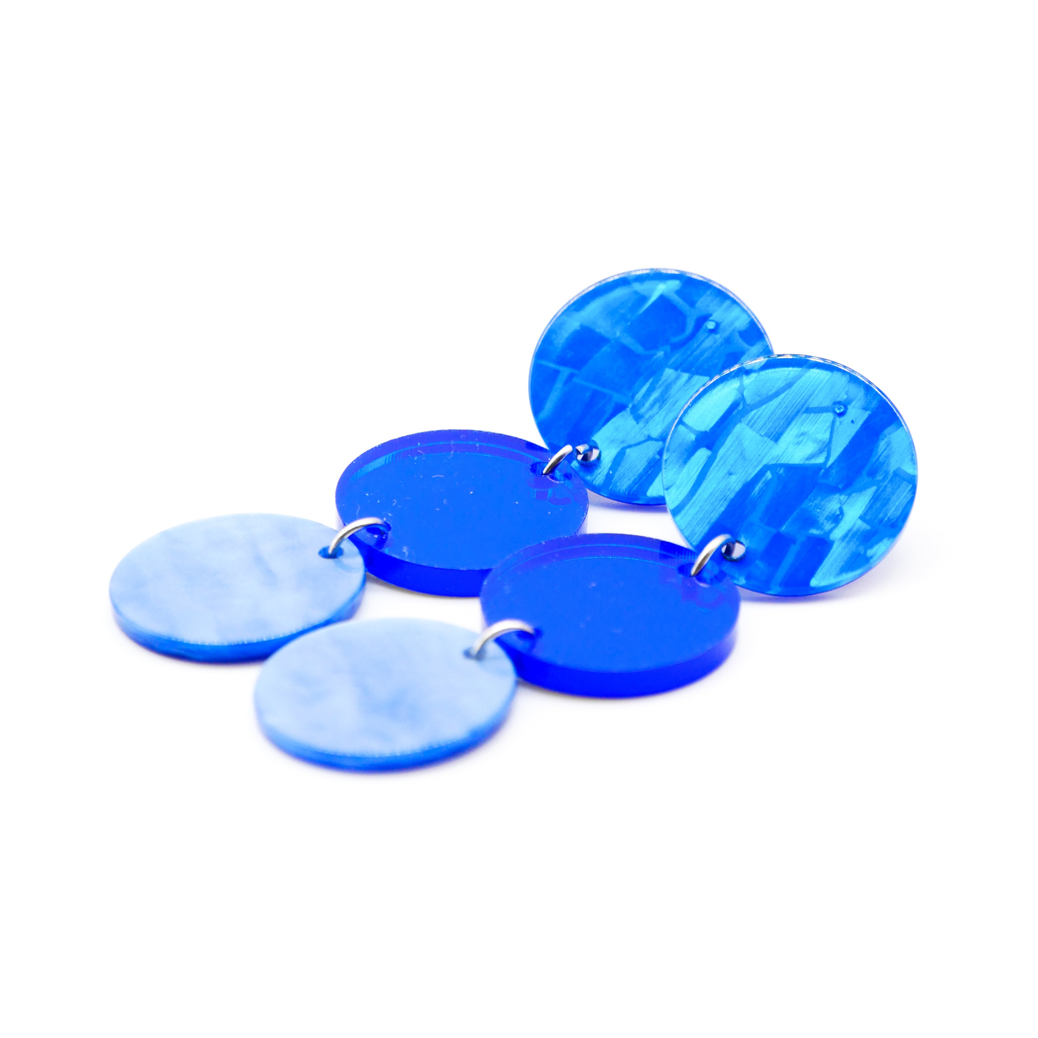 "Color Exlposion", Ohrstecker 3er Ampel Ø 22 mm blue