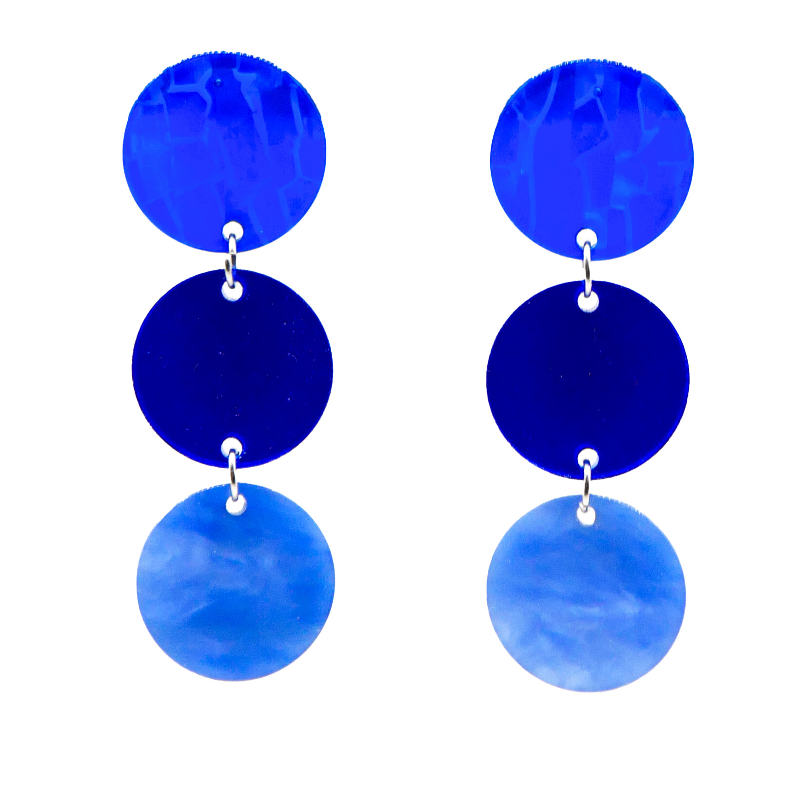 "Color Exlposion", Ohrstecker 3er Ampel Ø 22 mm blue
