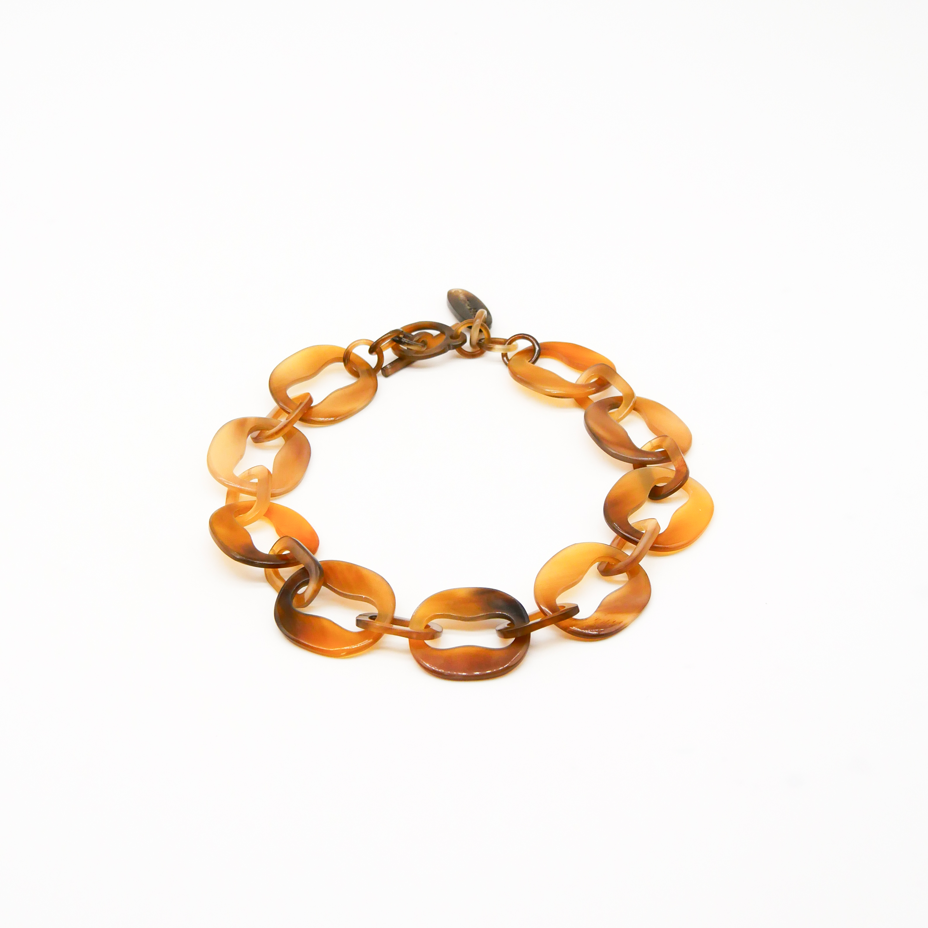 "Craft Art", kurze Kette Ovale mit Aussparung braun Horn "Craft Art", kurze Kette Ovale mit Aussparung braun Horn