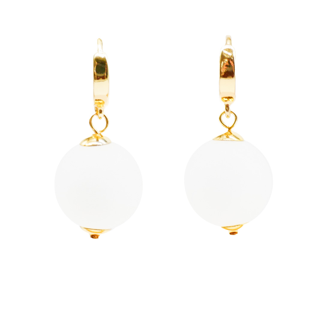 "Color Explosion" Ohrhänger gold mit Polaris-Perle - bianco