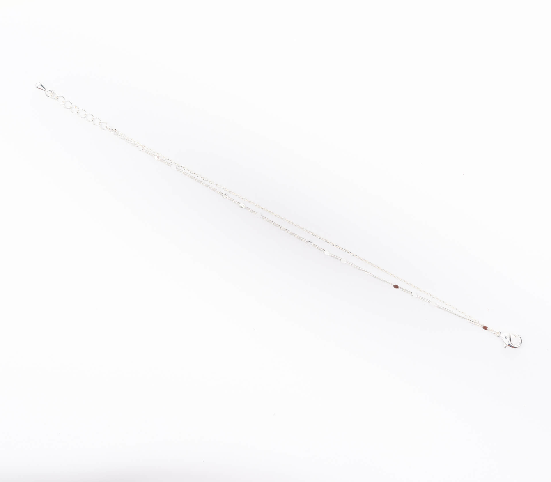 "Fine Filigré" feines 2-fach Armband, kleine Plättchen, versilbert