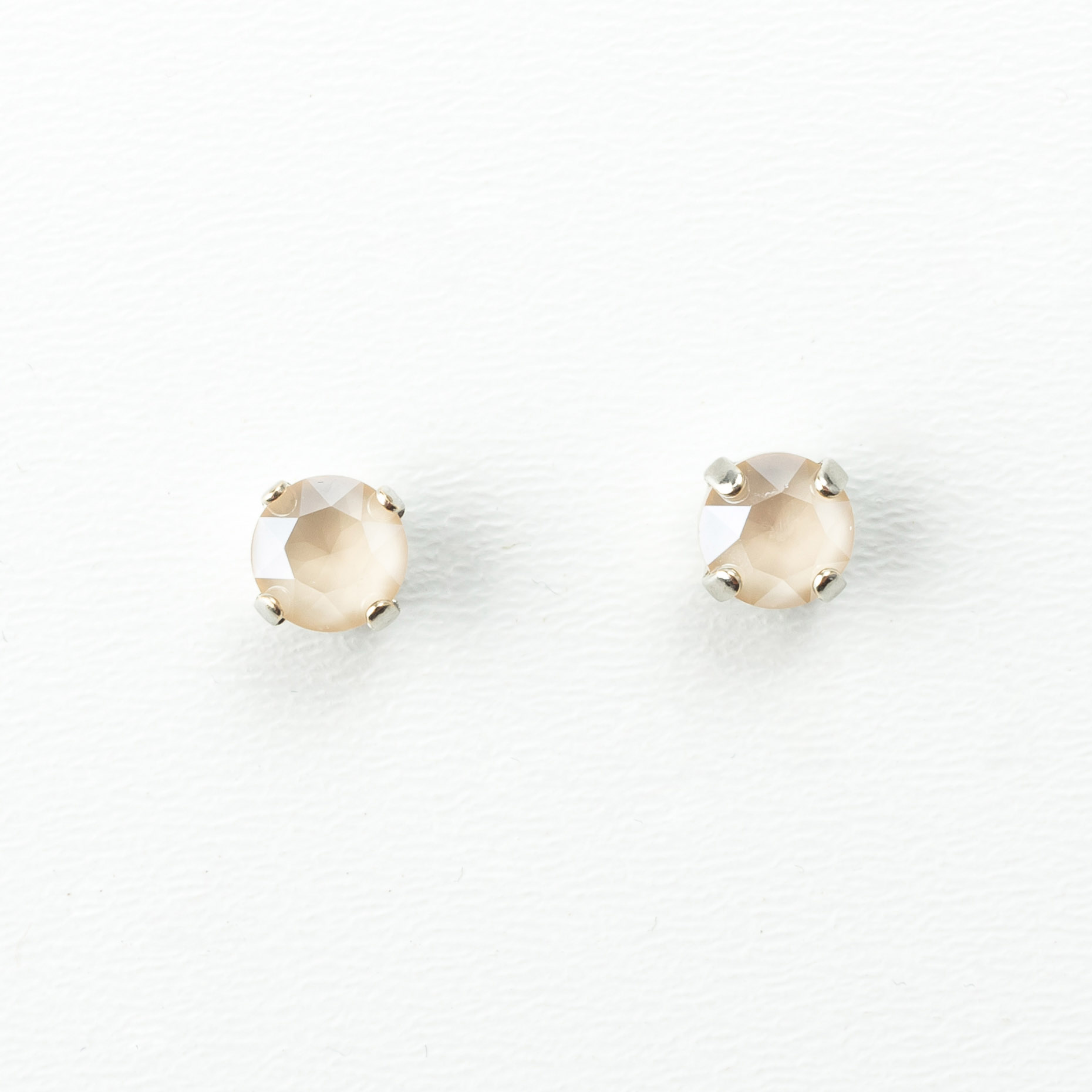 Ohrstecker Kristallglas 6mm, crystal ivory cream