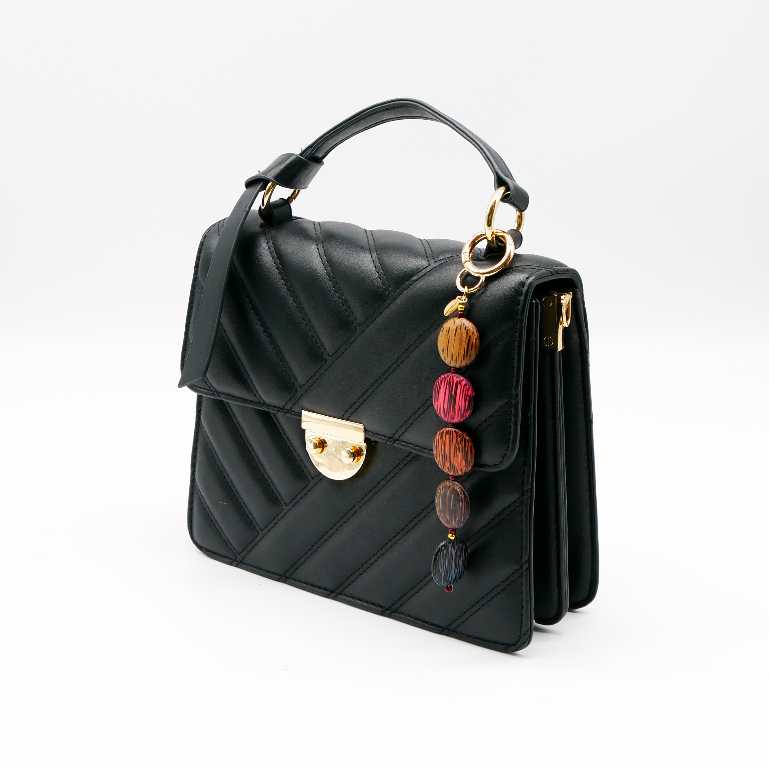 "Lucky Pendant" Anhänger, 1 Strang farbige Kokosholzscheiben Ø ca. 25 mm  