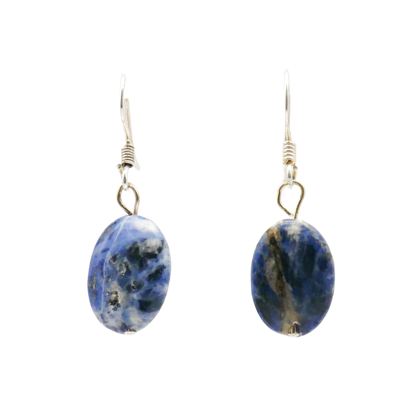  "Crystal Mountain", Ohrhänger Sodalit Olive,  10 x 14 mm, 925 Silber  