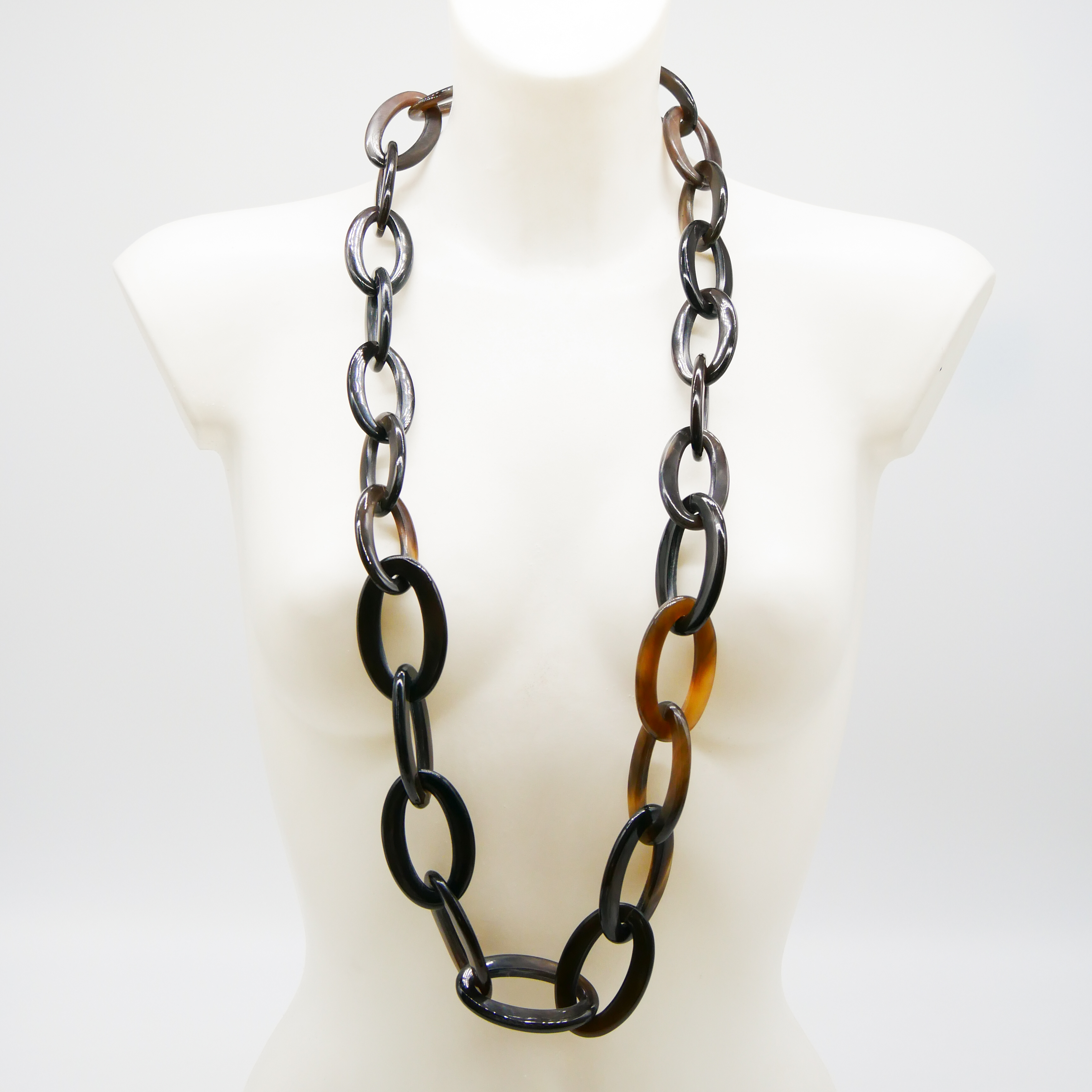  "Craft Art" , Horngliederkette "Big" oval braunes Horn