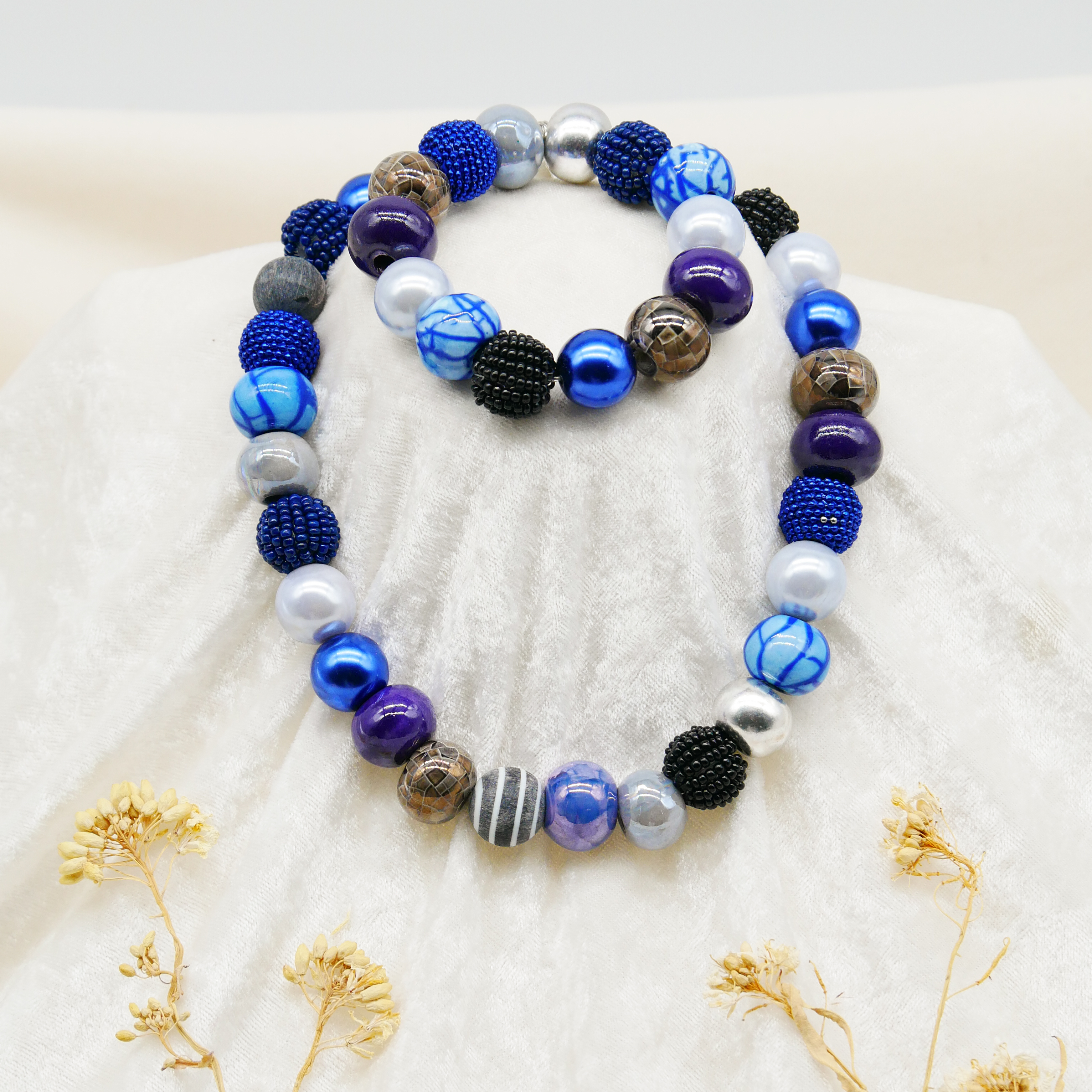 "Bollywood" Kleine Bollywood Ø ca. 16 mm, blau-silber