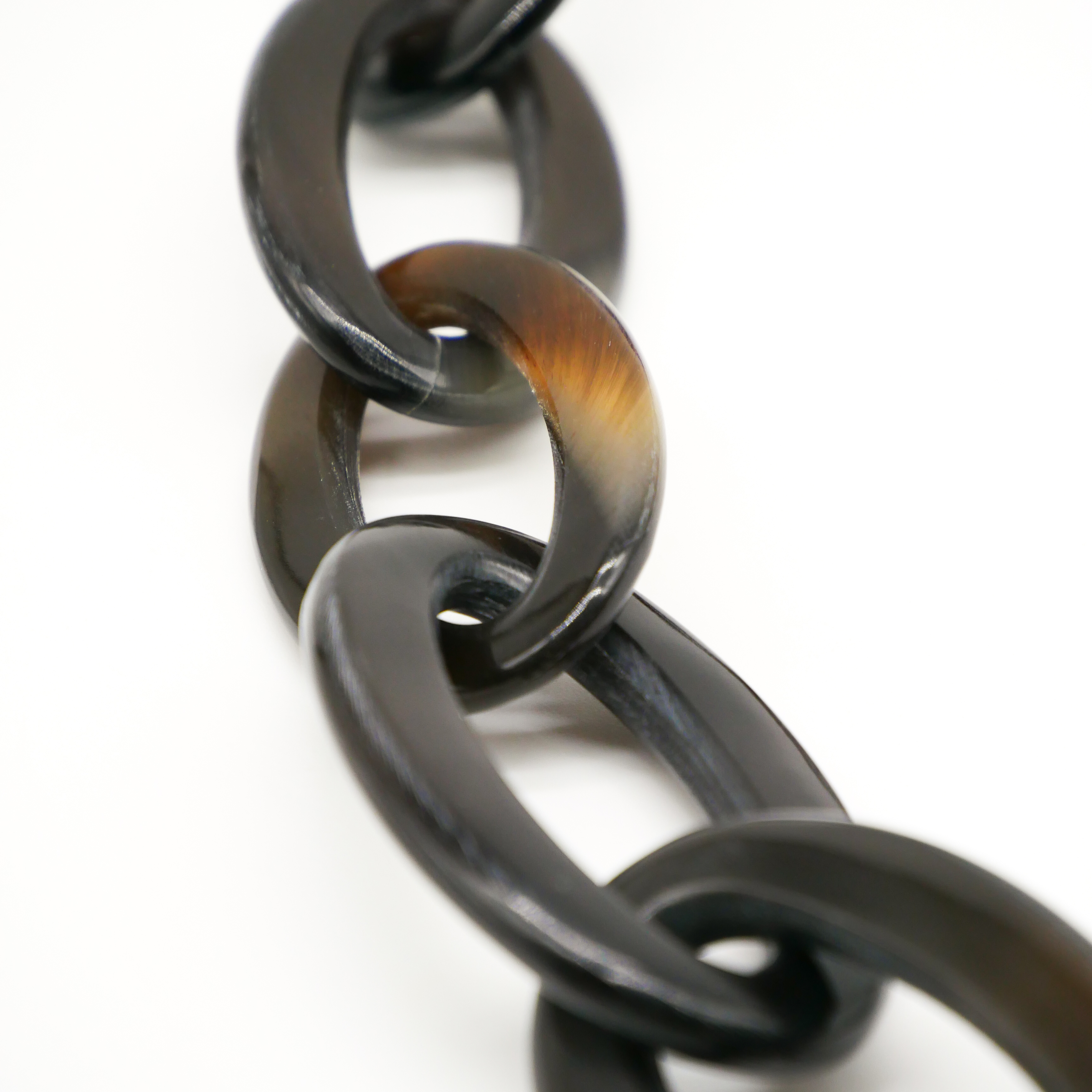  "Craft Art" , Horngliederkette "Big" oval braunes Horn