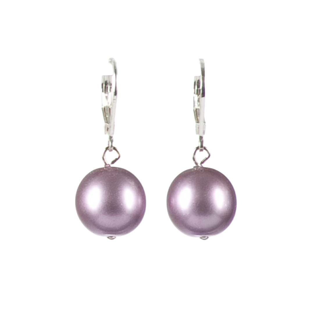 Pearl-Ohrhänger, 12mm, brombeer