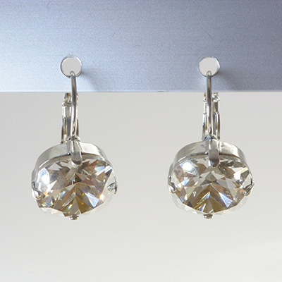 Ohrhänger "Basics" Kristallglas 12mm eckig, crystal silver shade
