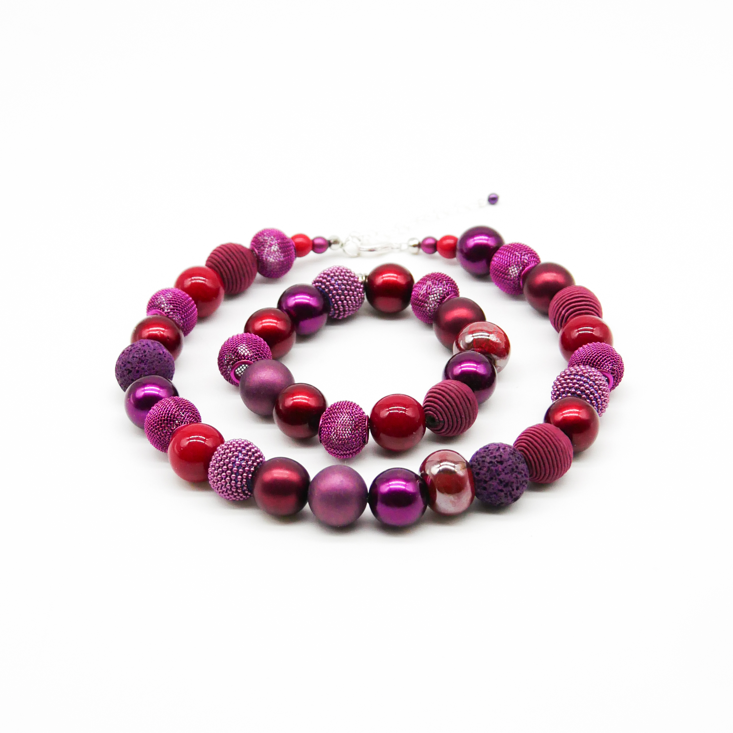  "Bollywood" Armband auf Gummi, burgunder