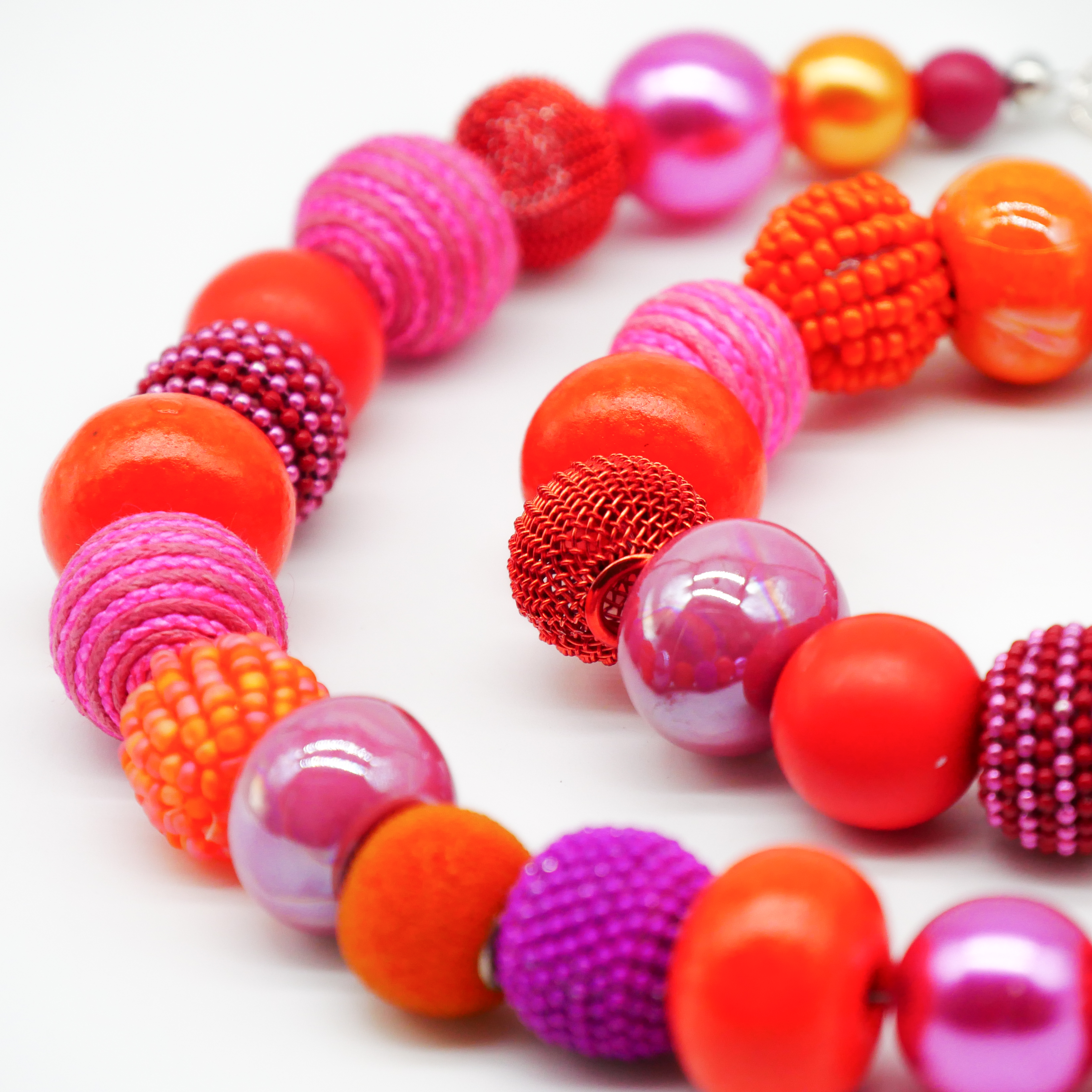 "Bollywood" Kleine Bollywood Ø ca. 16 mm, pink-orange