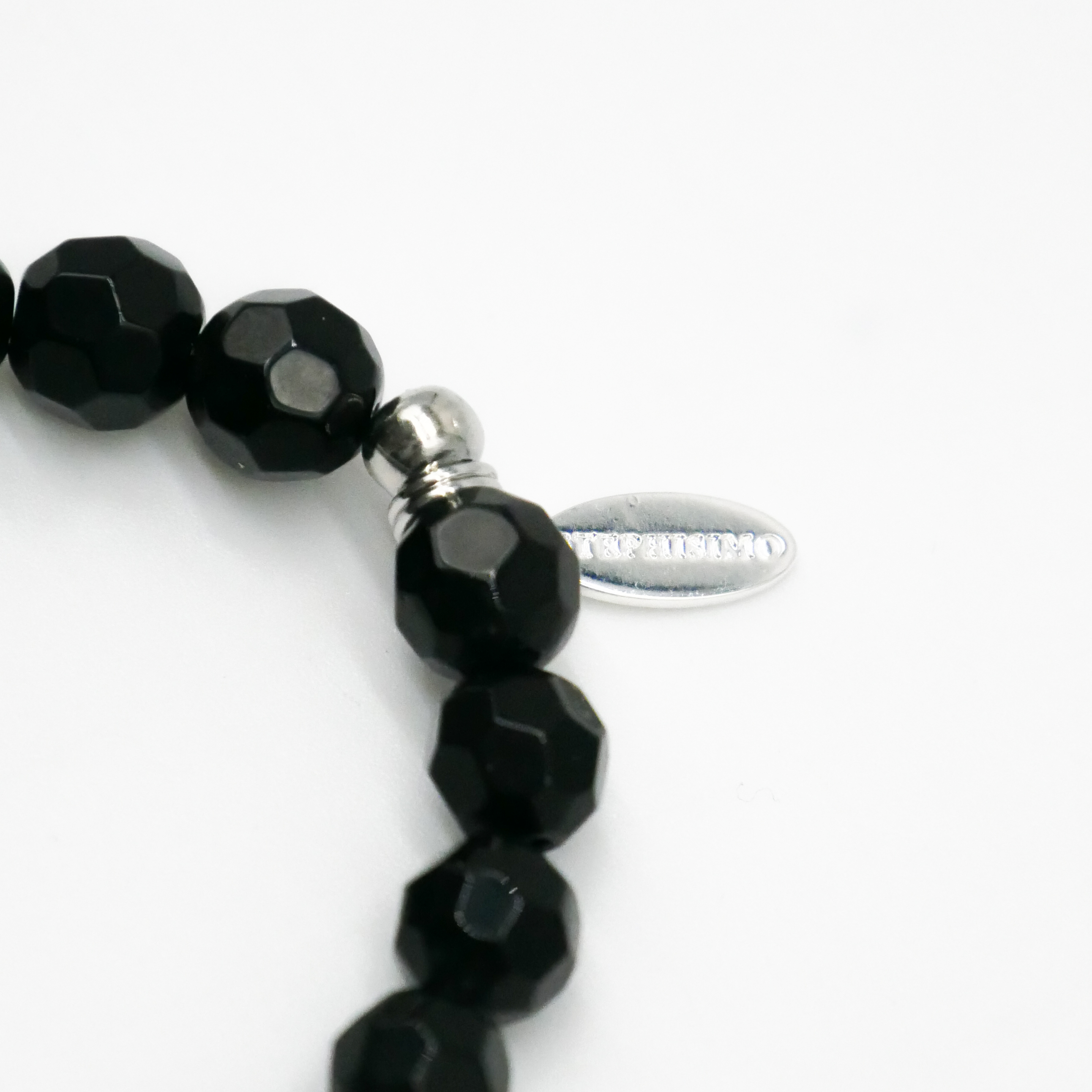  "Jet Schmuck" Armband auf Gummi schwarze facettierte Glasperlen Ø 8 mm 
