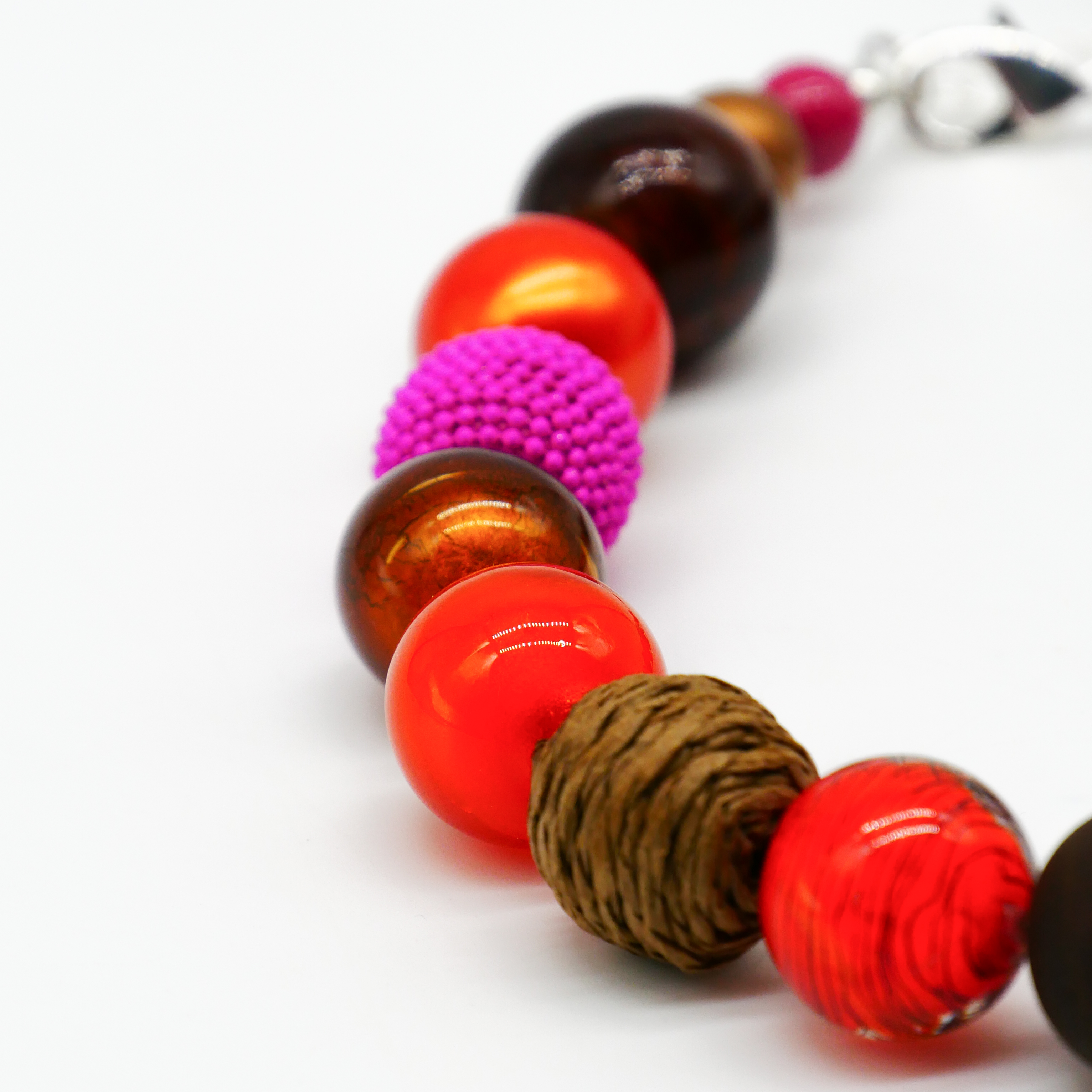 "Bollywood" Kette Ø ca. 20 mm, braun-pink