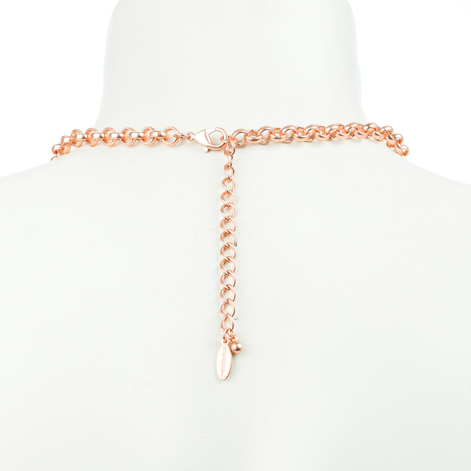 STCH-24r-25r-v "Charmkette" Gliederkette, box chain, kurz, rosé vergoldet ca. 42 cm