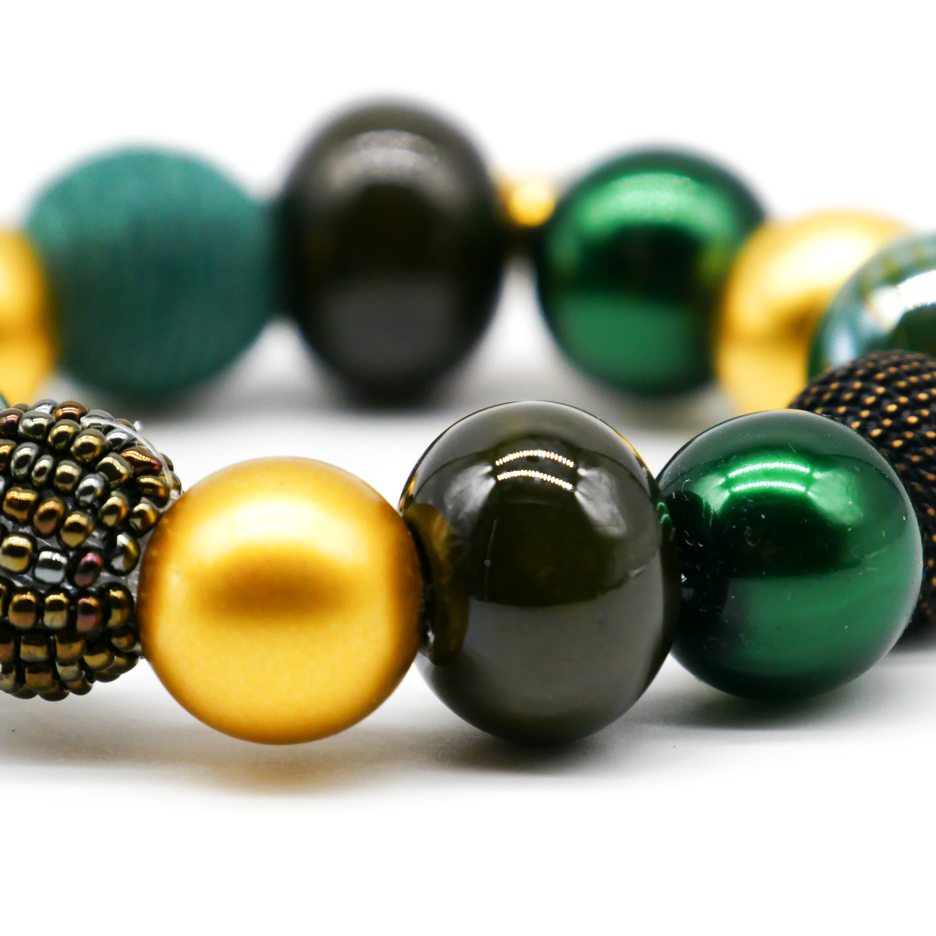  "Bollywood" Armband auf Gummi, burnt olive