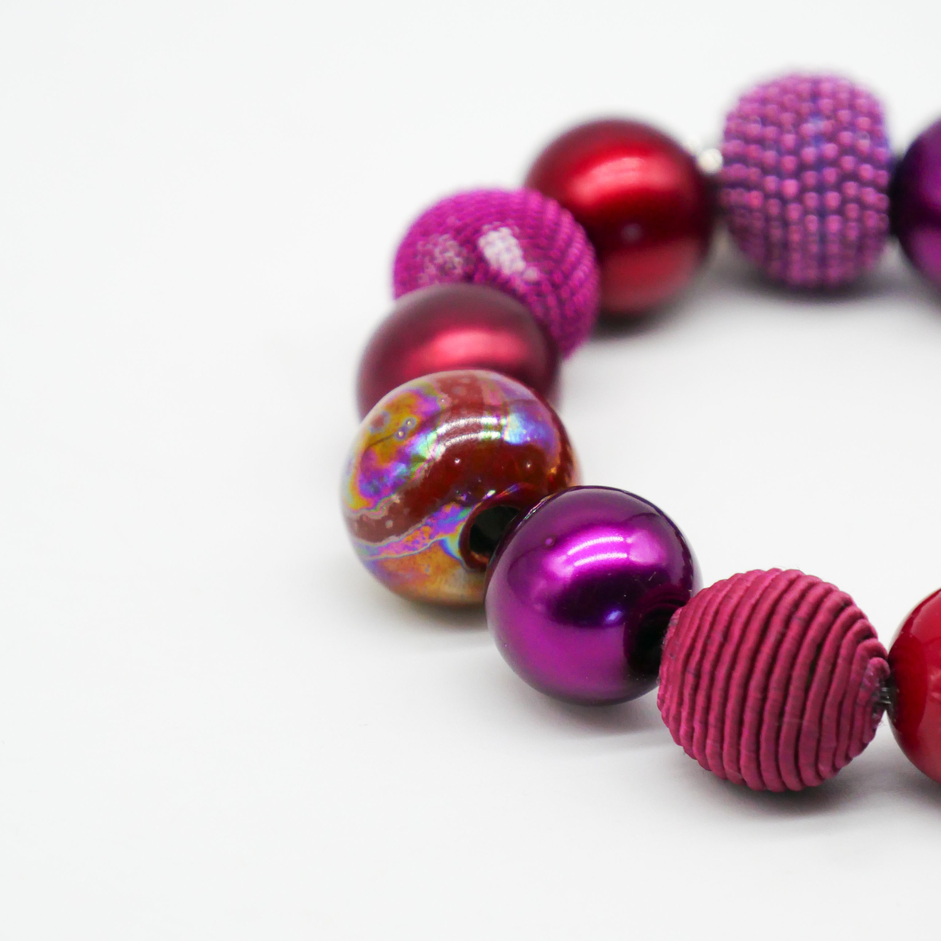  "Bollywood" Armband auf Gummi, burgunder